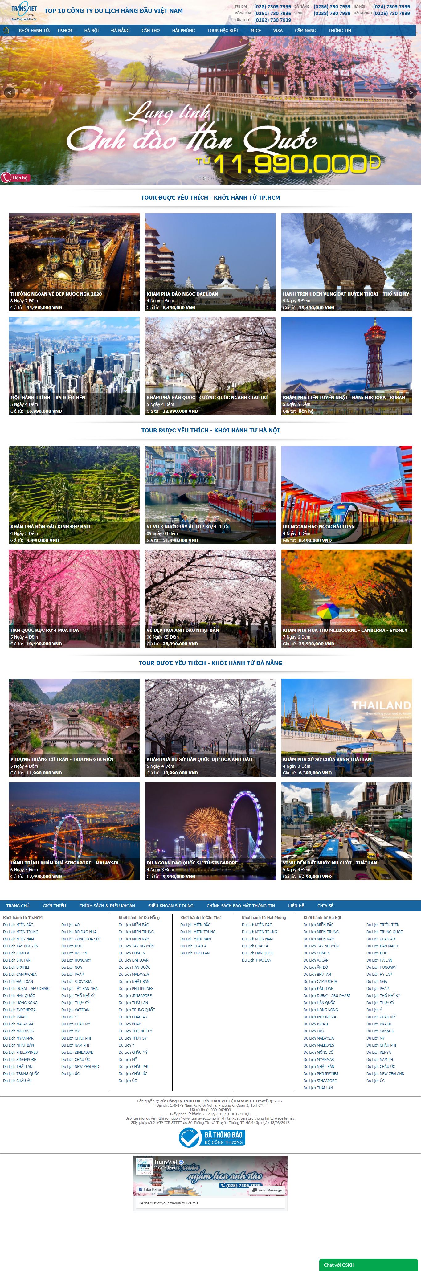 Thiết kế Website travel - transviet.com.vn - VietWebGroup.Vn