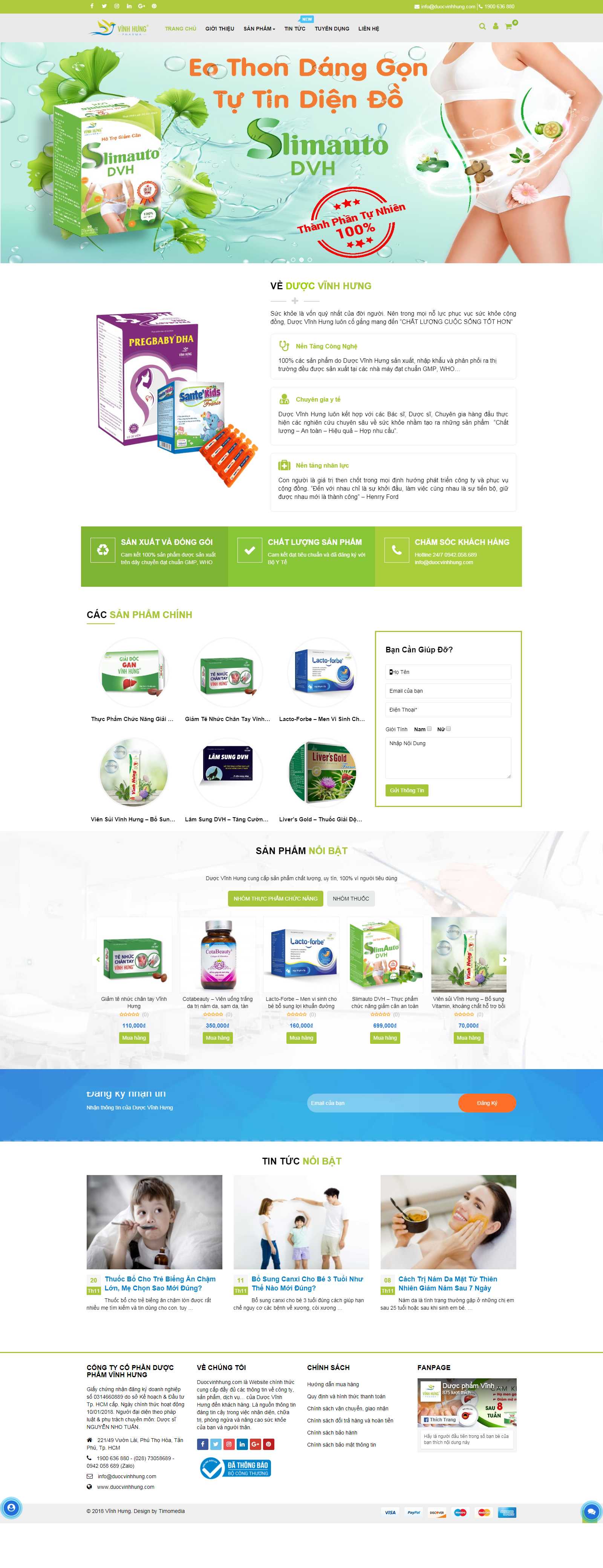 Thiết kế Website quầy thuốc - duocvinhhung.com - VietWebGroup.Vn