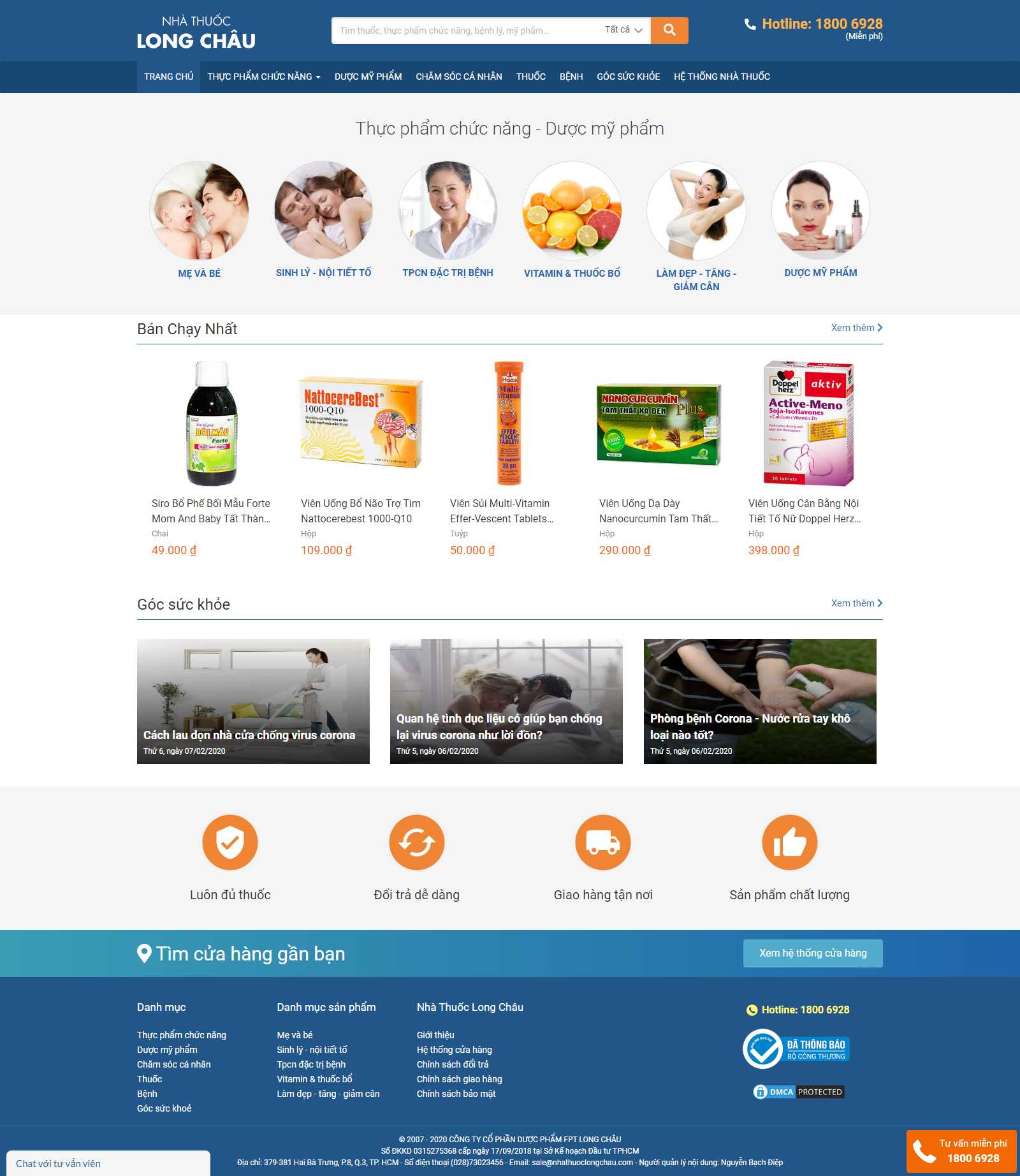 Thiết kế Website phòng khám - nhathuoclongchau.com - VietWebGroup.Vn