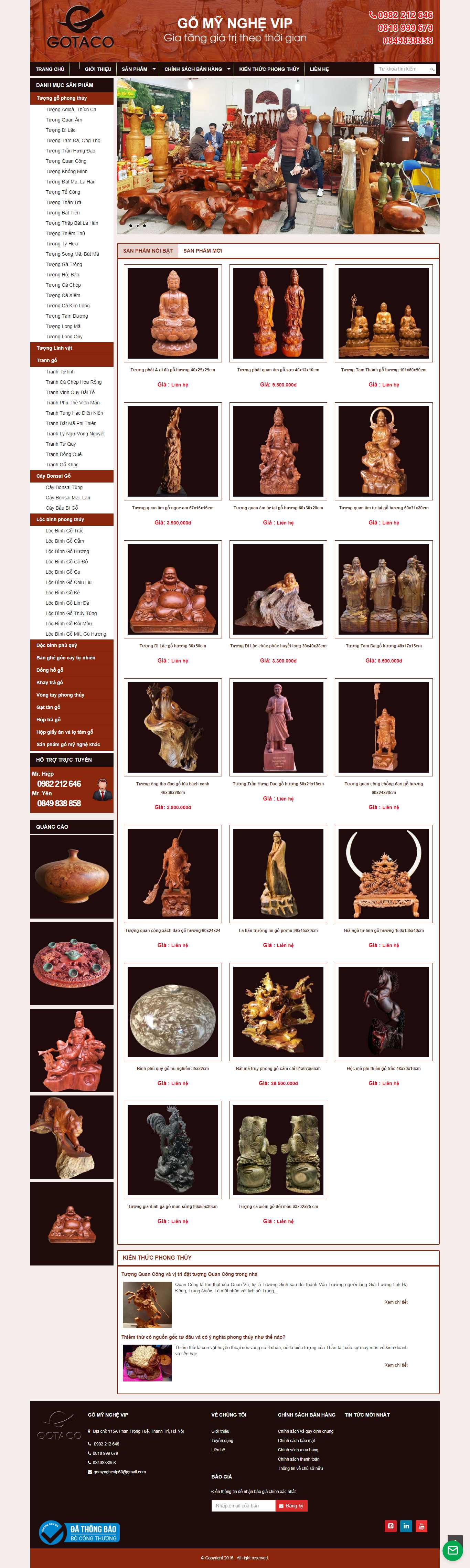 Thiết kế Website tượng gỗ - gomynghevip.com - VietWebGroup.Vn