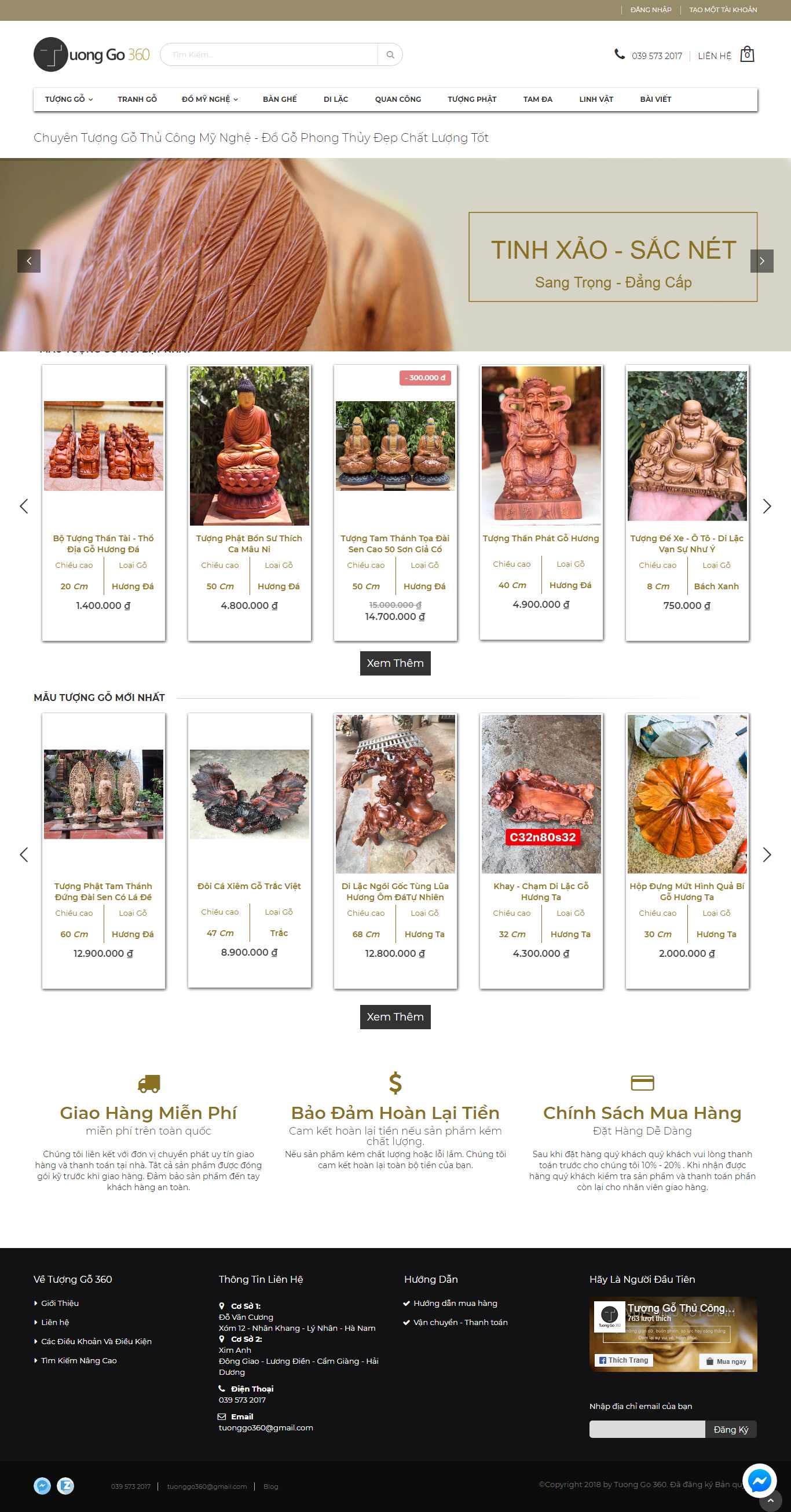 Thiết kế Website tượng gỗ - tuonggo360.com - VietWebGroup.Vn