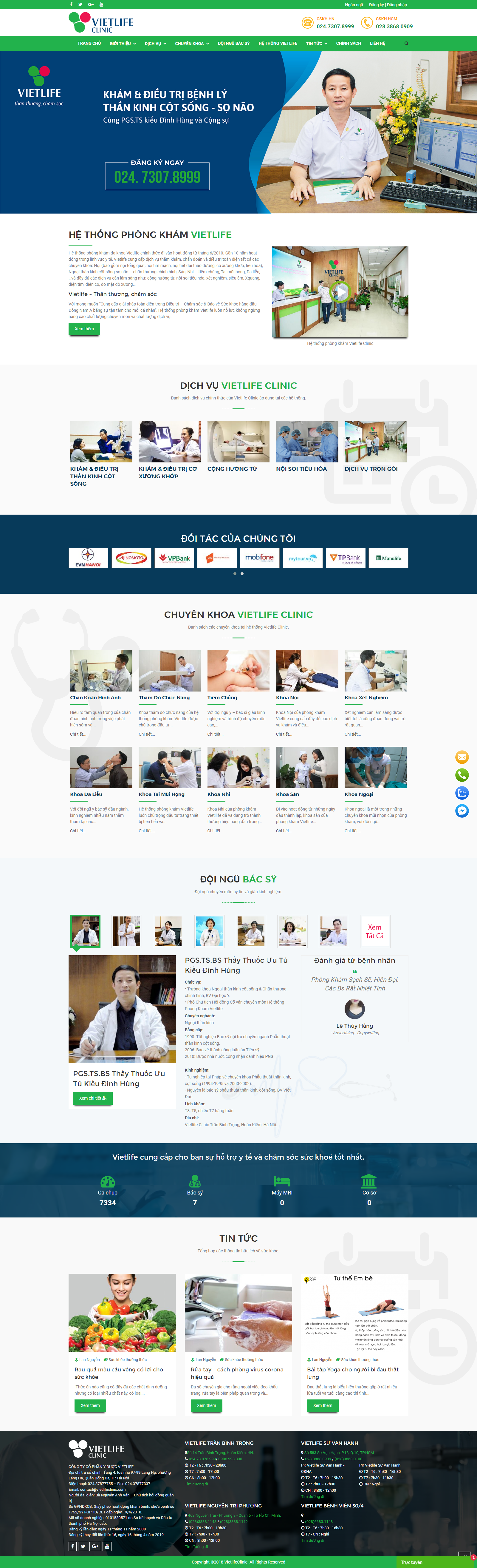 Thiết kế Website phòng khám - vietlifeclinic.com - VietWebGroup.Vn
