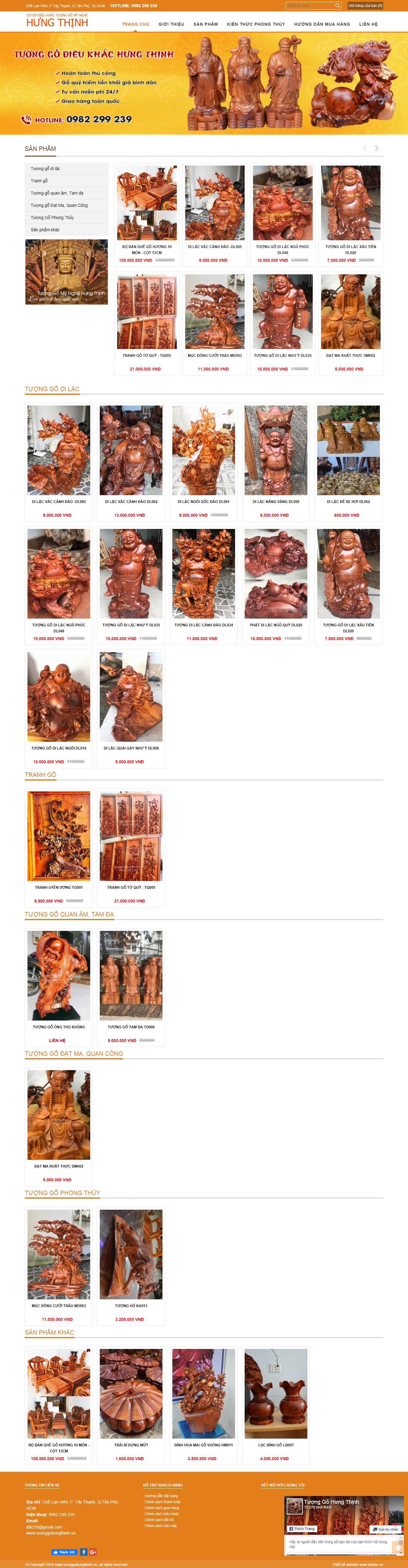 Thiết kế Website tượng gỗ - tuonggohungthinh.vn - VietWebGroup.Vn