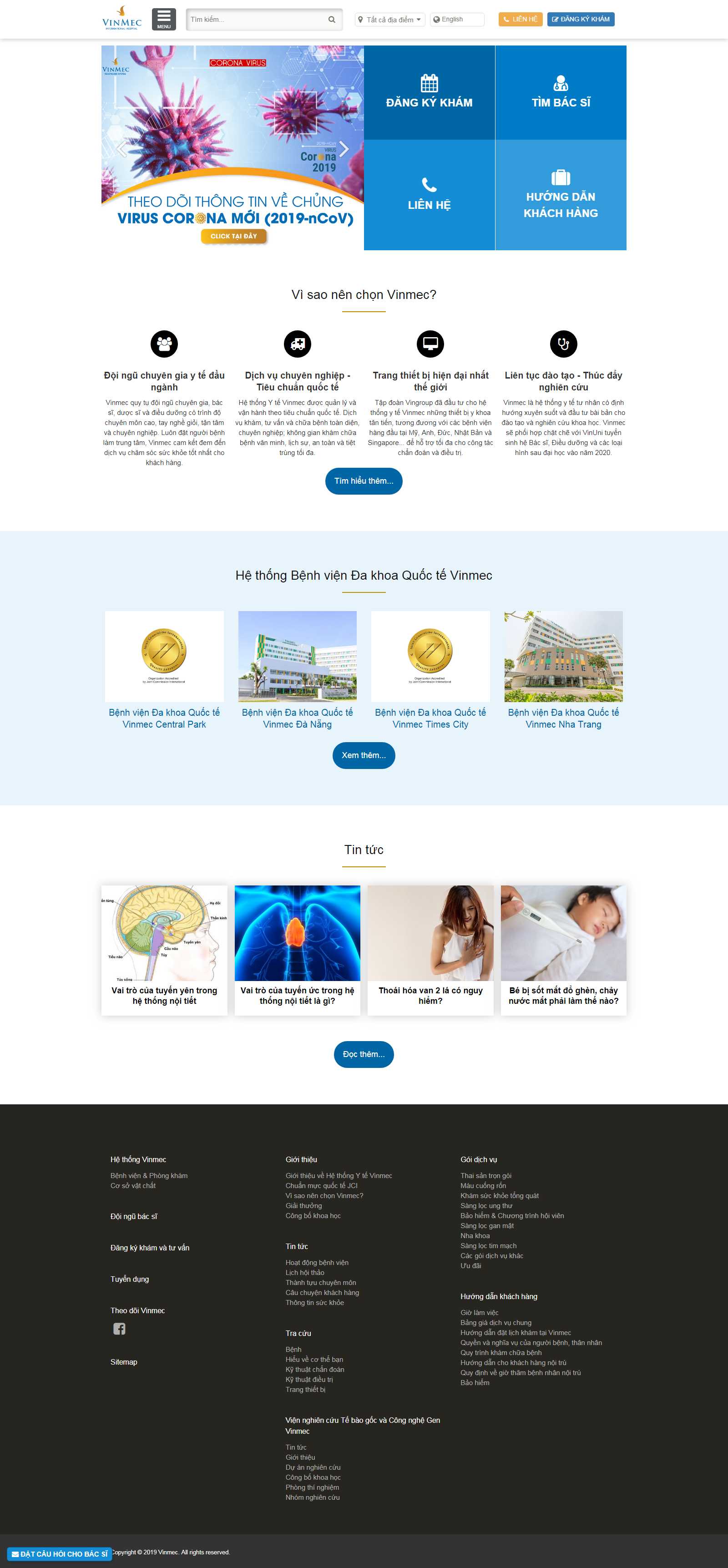 Thiết kế Website phòng khám - www.vinmec.com - VietWebGroup.Vn