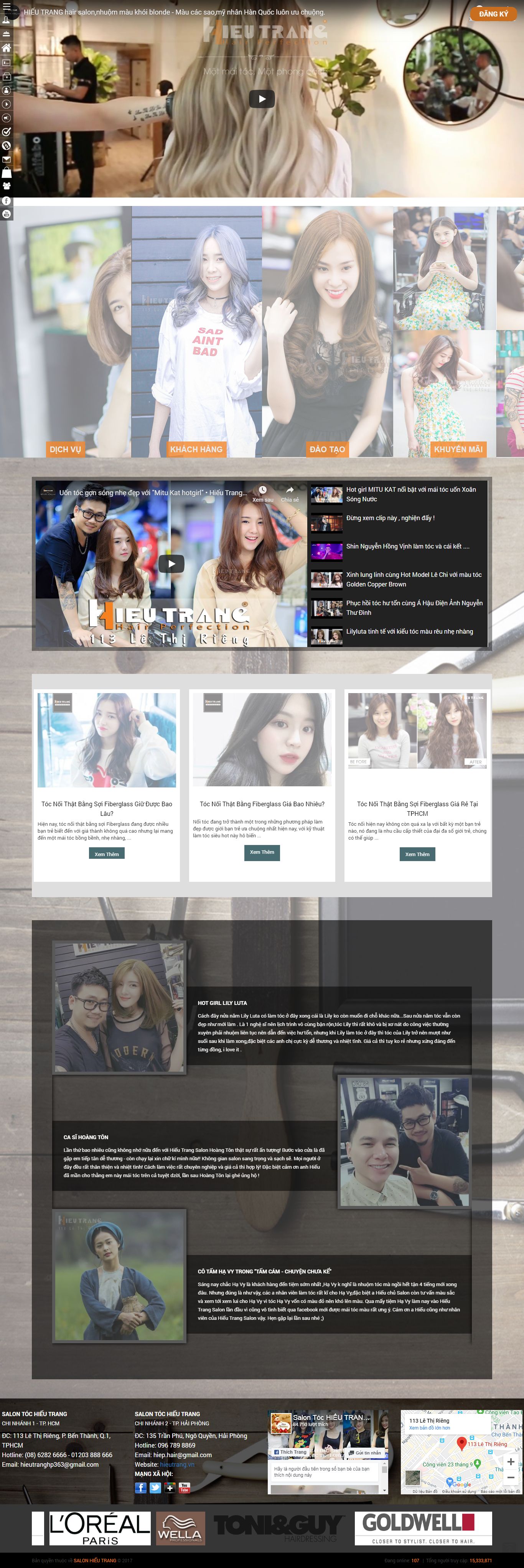 Thiết kế Website salon tóc - hieutrang.vn - VietWebGroup.Vn