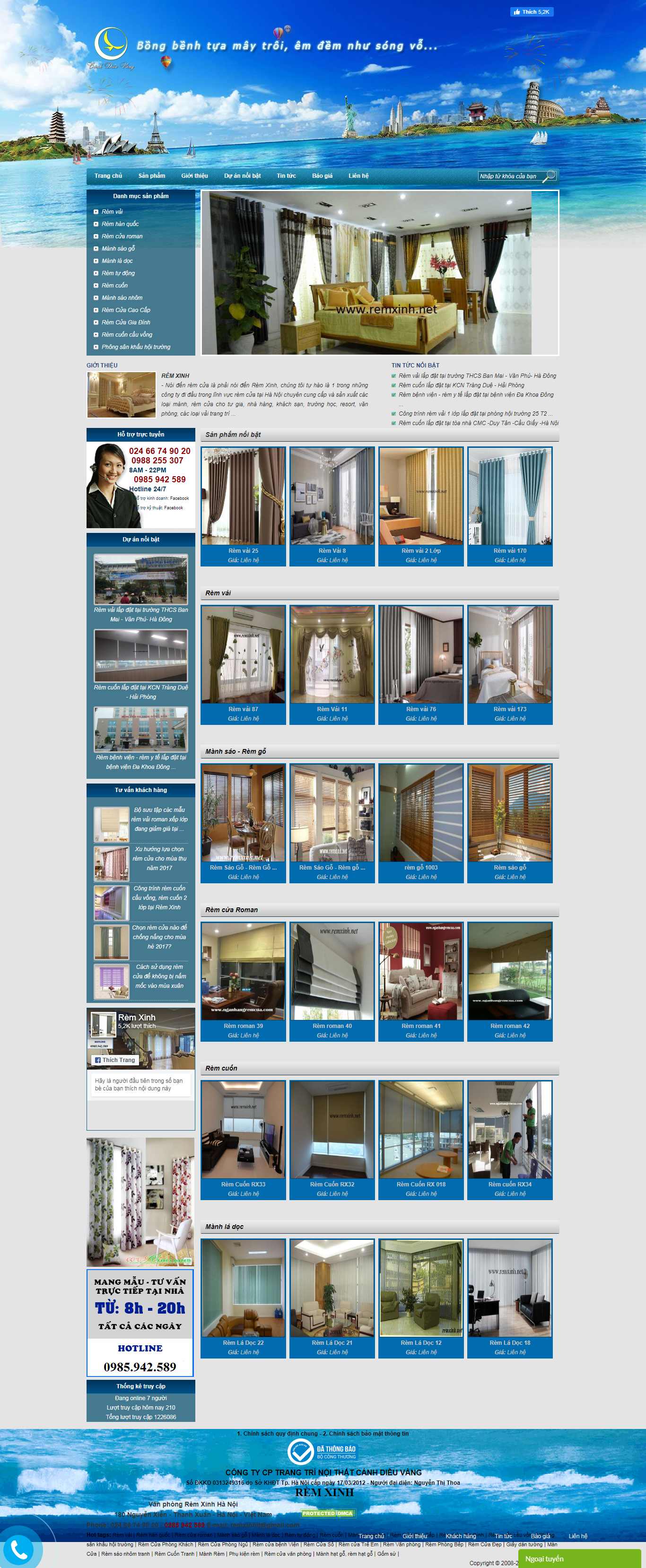 Thiết kế Website rèm cửa - remxinh.net - VietWebGroup.Vn