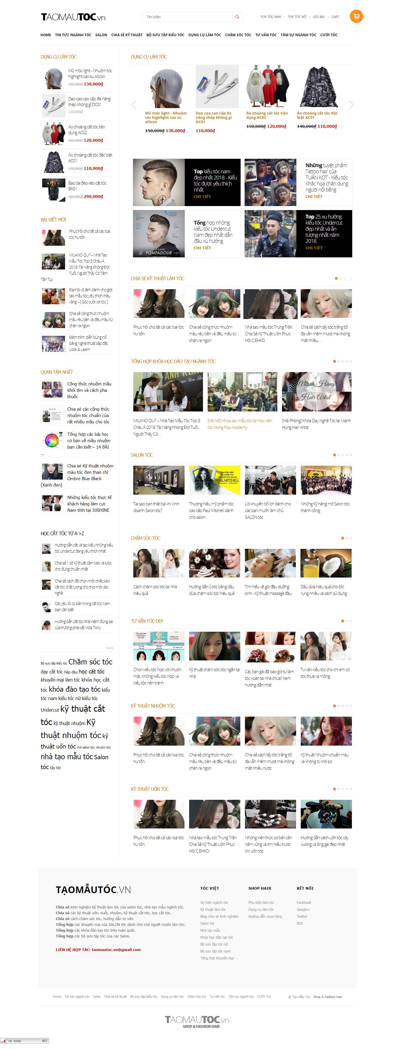 Thiết kế Website salon tóc - taomautoc.vn - VietWebGroup.Vn