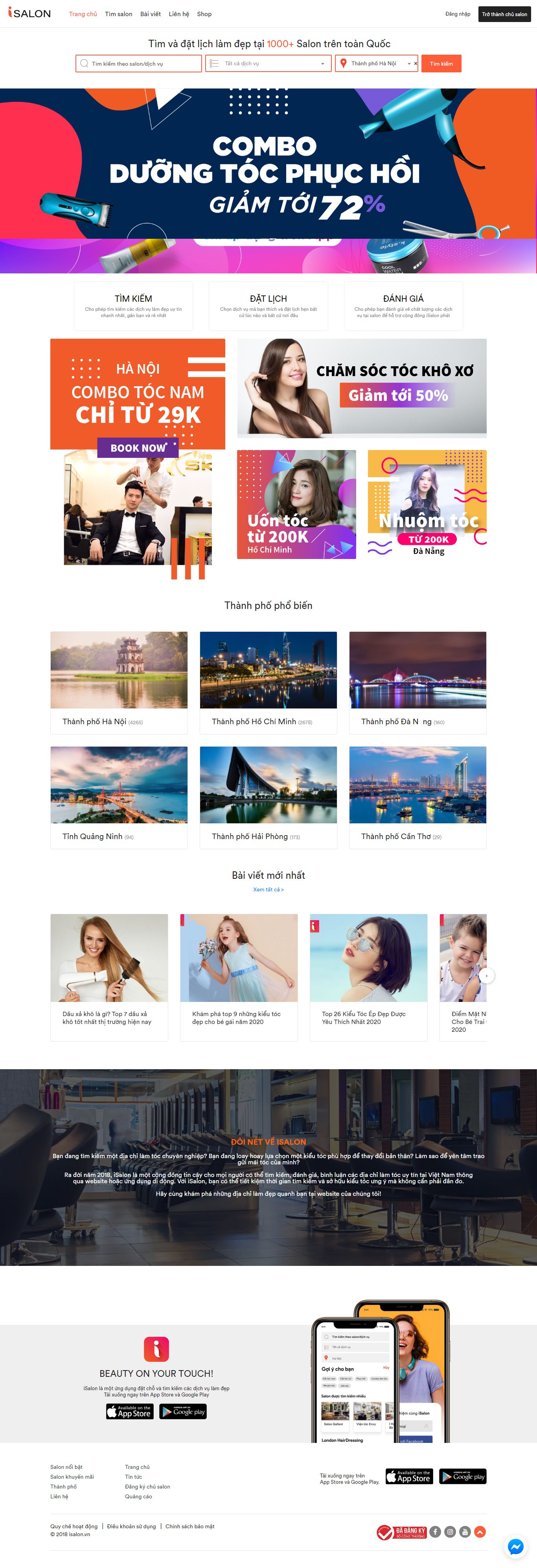 Thiết kế Website salon tóc - isalon.vn - VietWebGroup.Vn