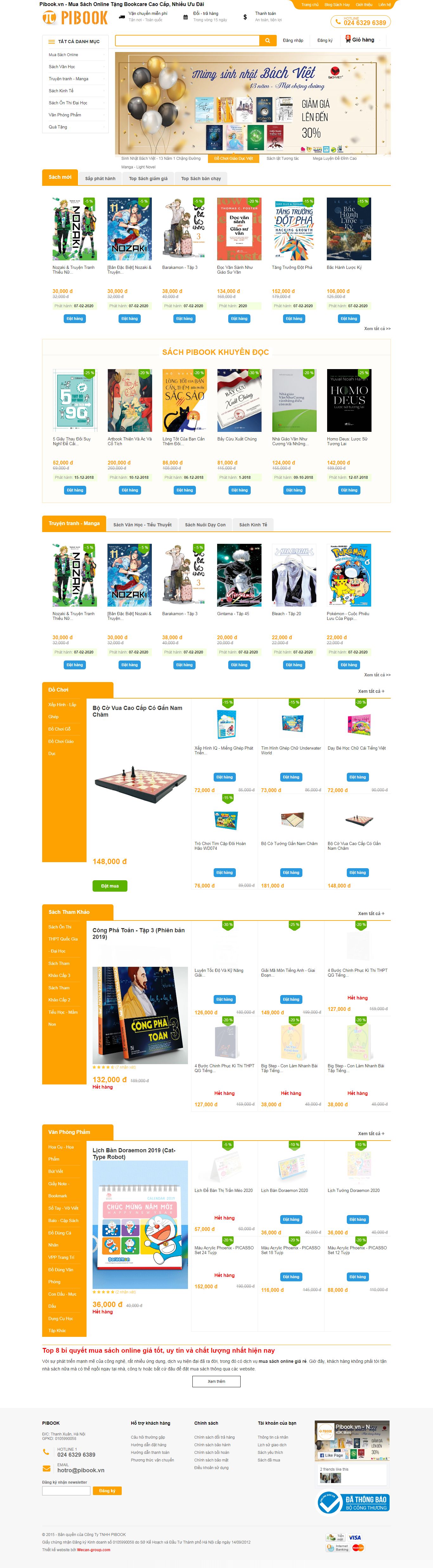 Thiết kế Website bán sách - pibook.vn - VietWebGroup.Vn
