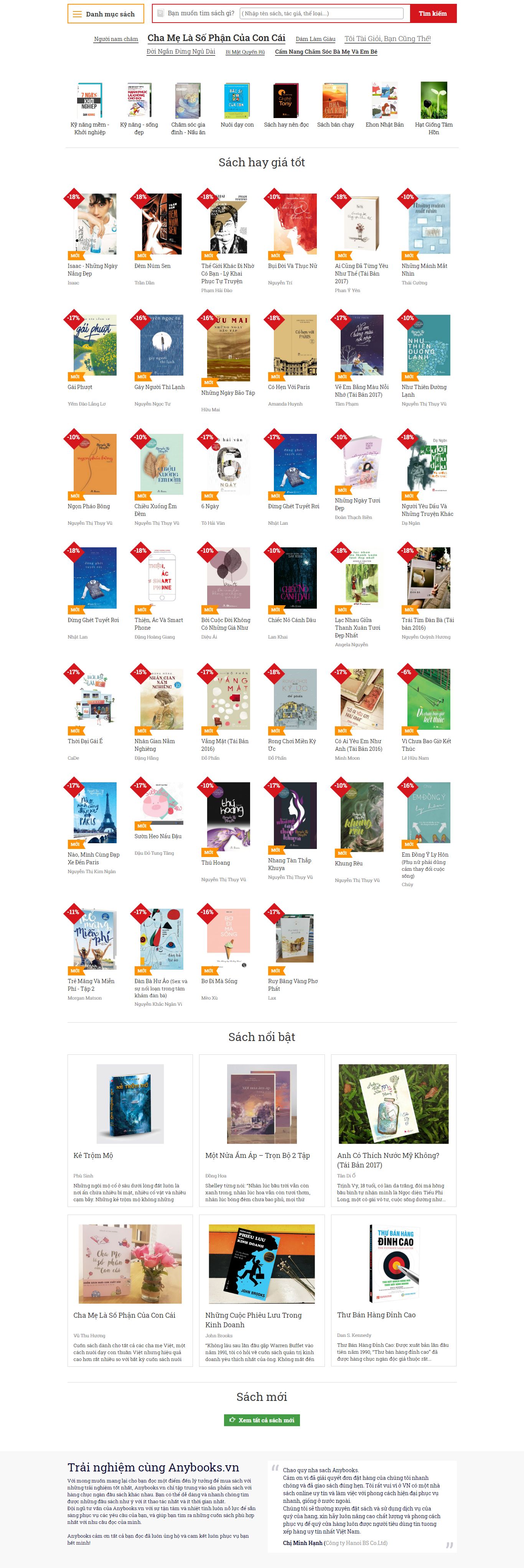 Thiết kế Website bán sách - anybooks.vn - VietWebGroup.Vn