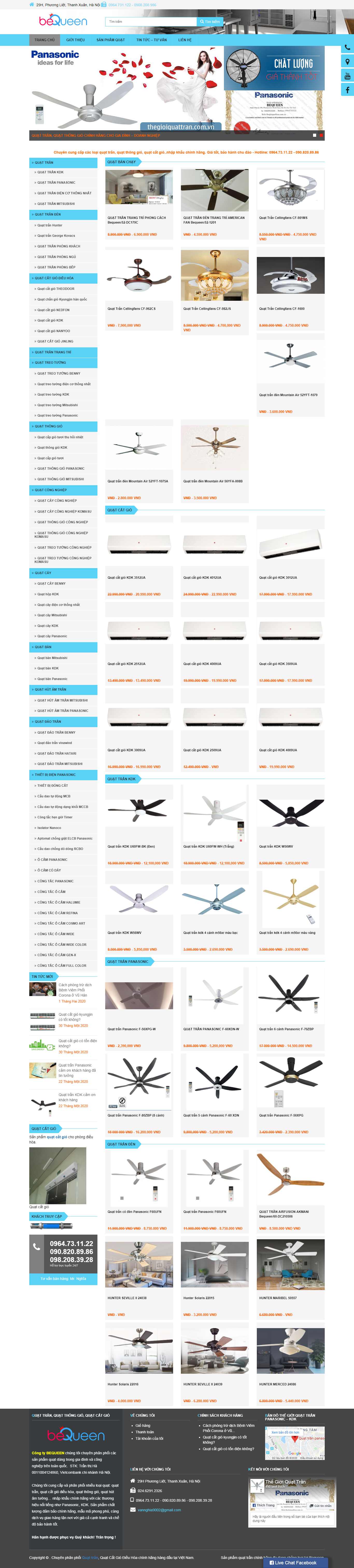 Thiết kế Website quạt trần - thegioiquattran.com.vn - VietWebGroup.Vn