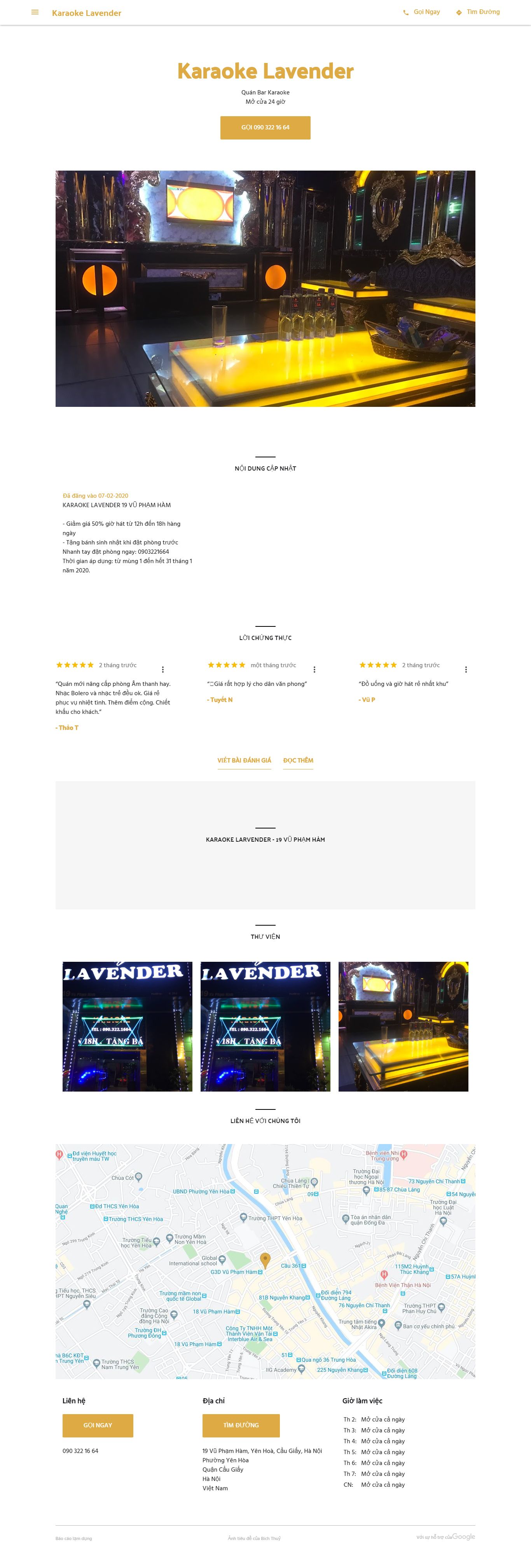 Thiết kế Website quán karaoke - karaokelavender.business.site - VietWebGroup.Vn