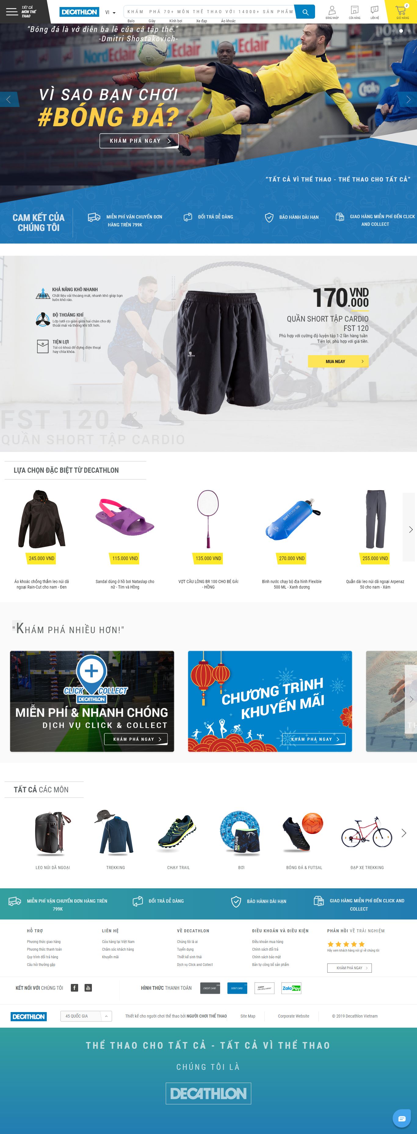 Thiết kế Website đồ thể thao - www.decathlon.vn - VietWebGroup.Vn