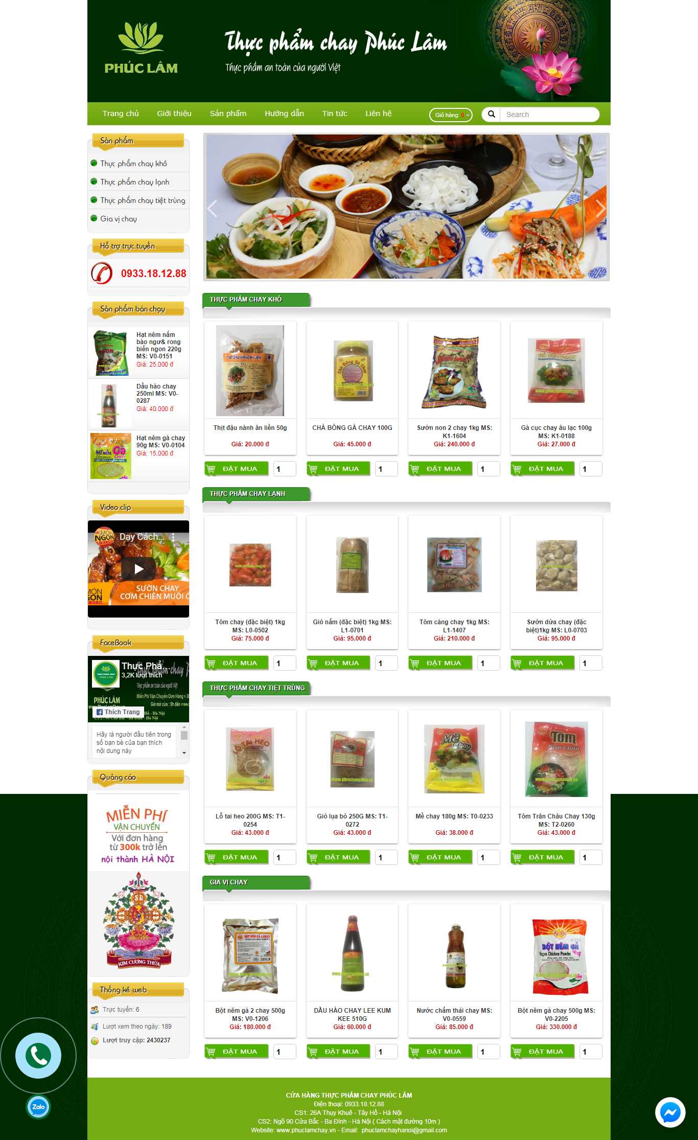 Thiết kế Website đồ ăn chay - phuclamchay.vn - VietWebGroup.Vn