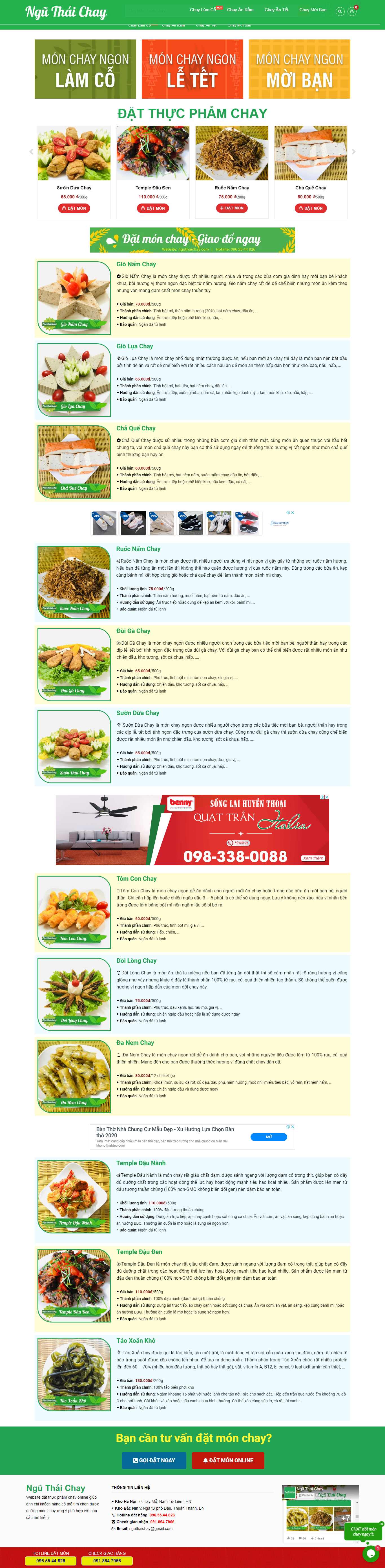 Thiết kế Website đồ ăn chay - nguthaichay.com - VietWebGroup.Vn