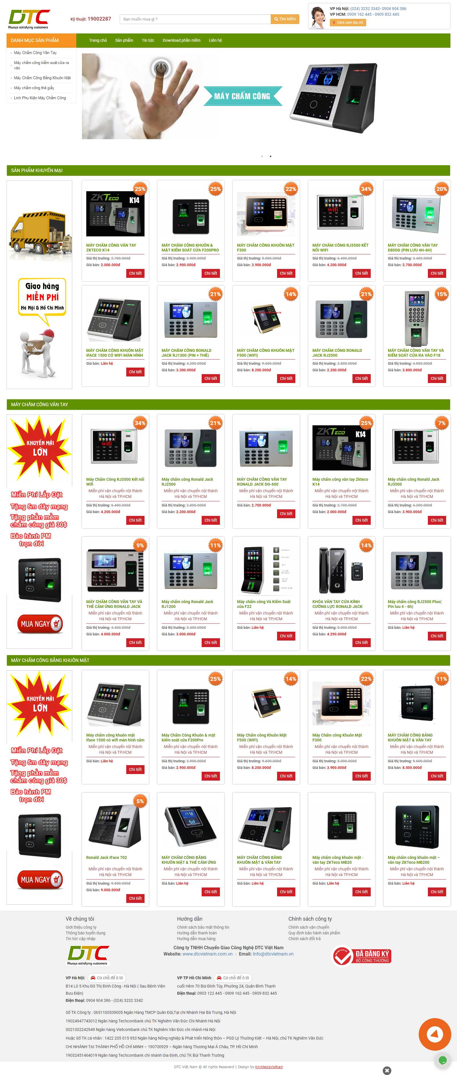Thiết kế Website máy chấm công - thegioimaychamcong.net - VietWebGroup.Vn