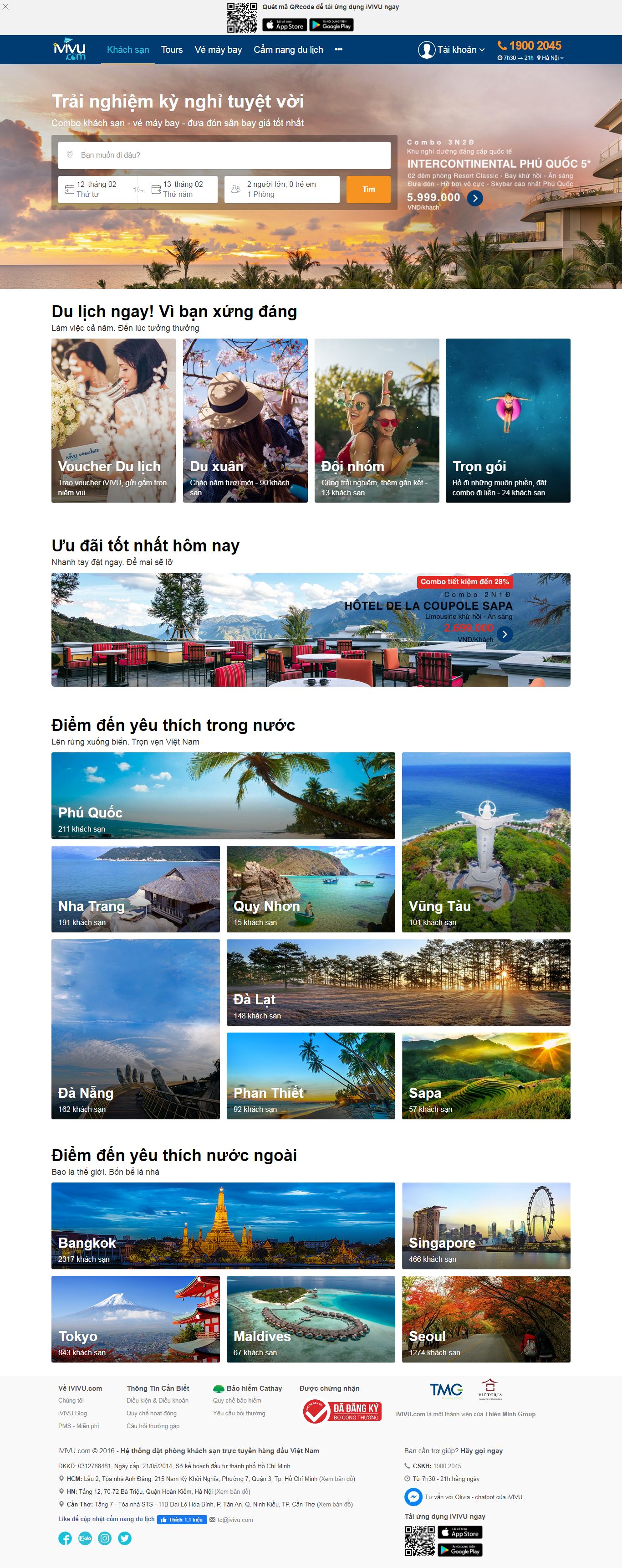 Thiết kế Website du lịch - www.ivivu.com - VietWebGroup.Vn