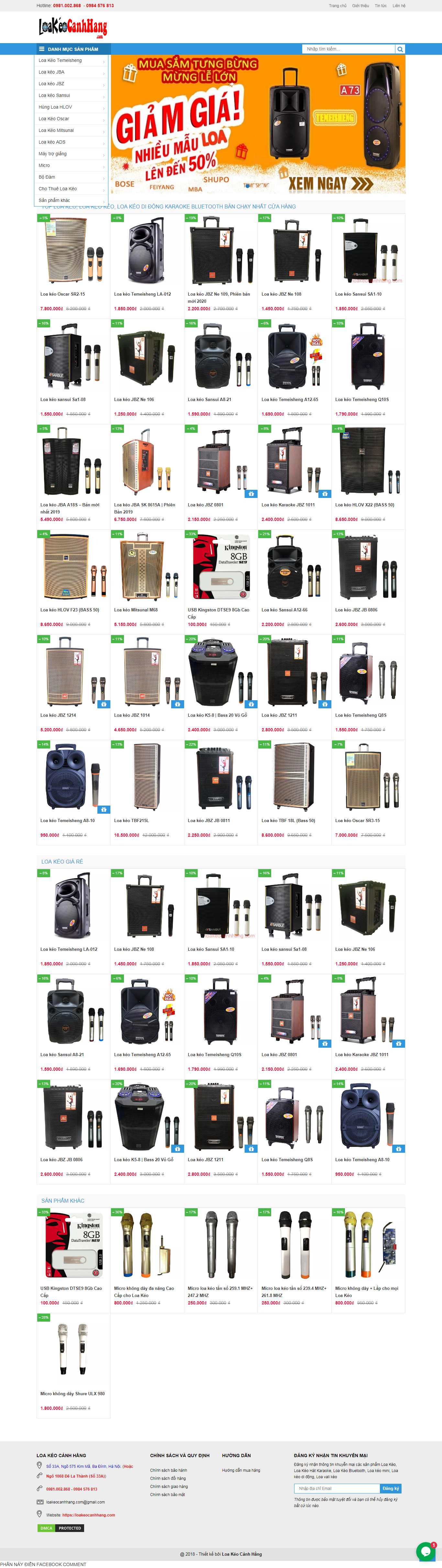 Thiết kế Website thiết bị âm thanh - loakeocanhhang.com - VietWebGroup.Vn