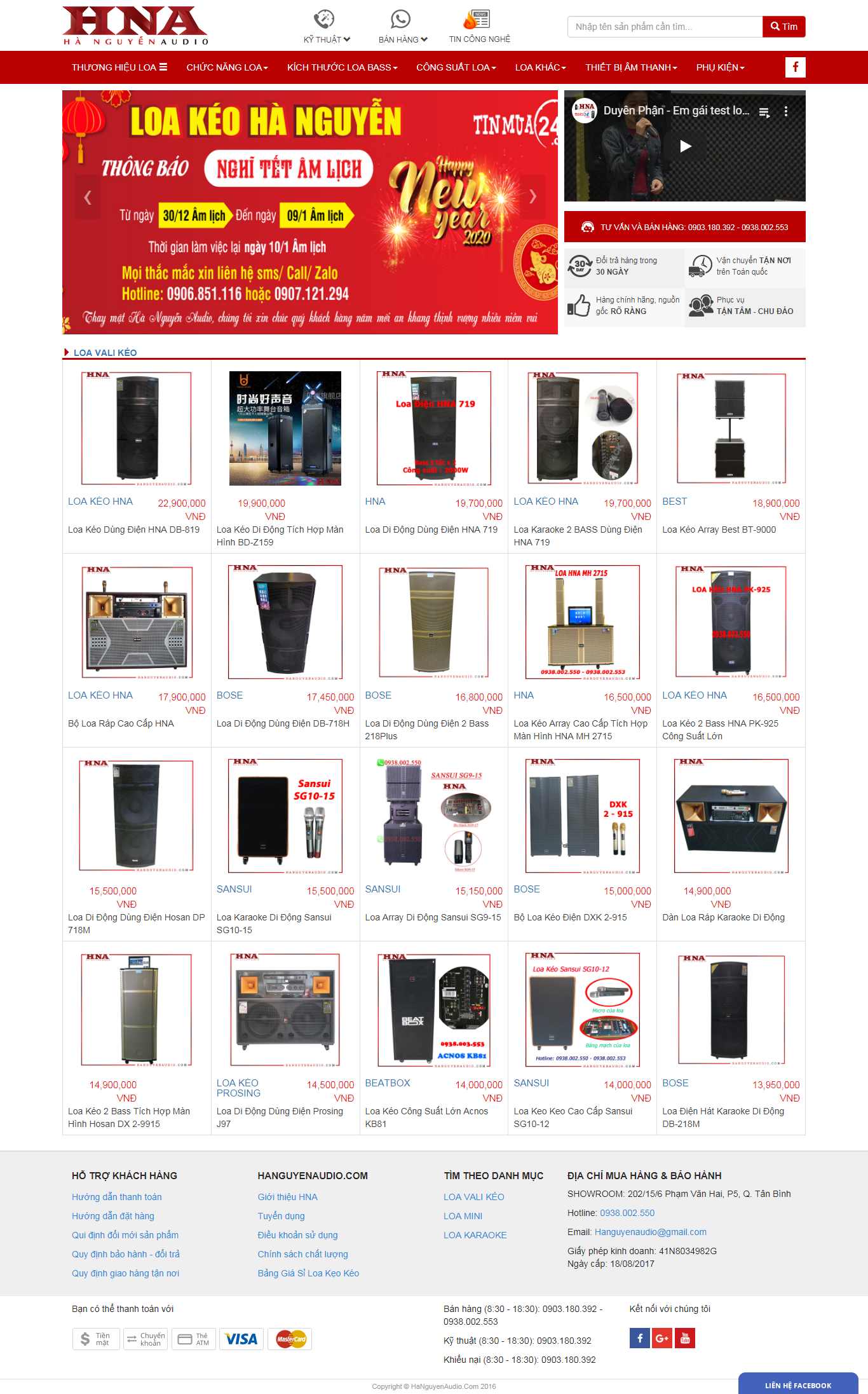 Thiết kế Website thiết bị âm thanh - www.hanguyenaudio.com - VietWebGroup.Vn