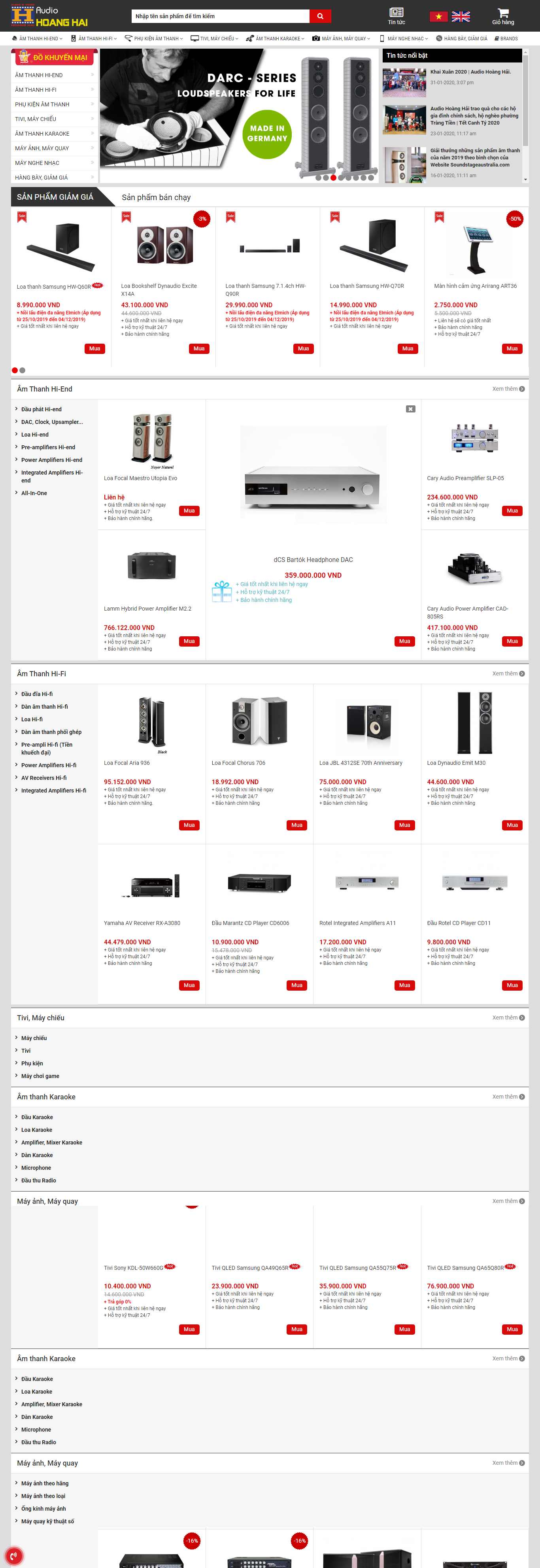 Thiết kế Website thiết bị âm thanh - audiohoanghai.com - VietWebGroup.Vn