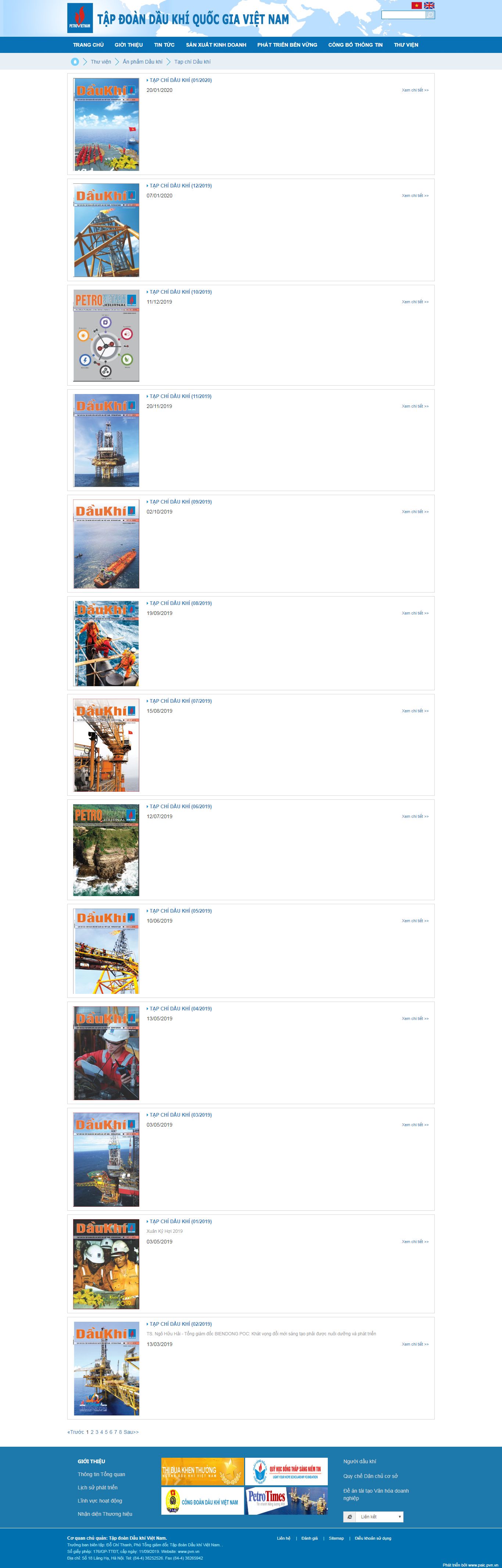 Thiết kế Website tạp chí - www.pvn.vn - VietWebGroup.Vn