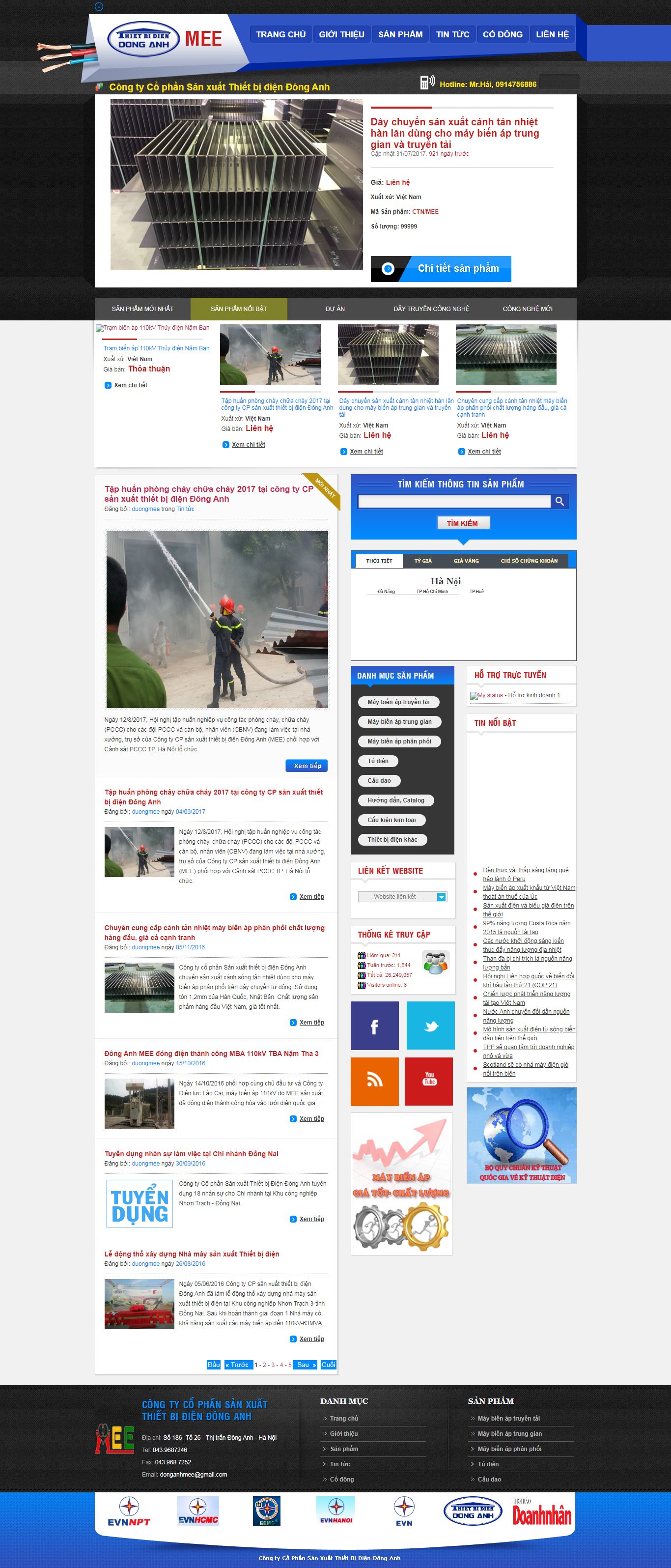 Thiết kế Website thiết bị điện - www.thietbidiendonganh.com.vn - VietWebGroup.Vn