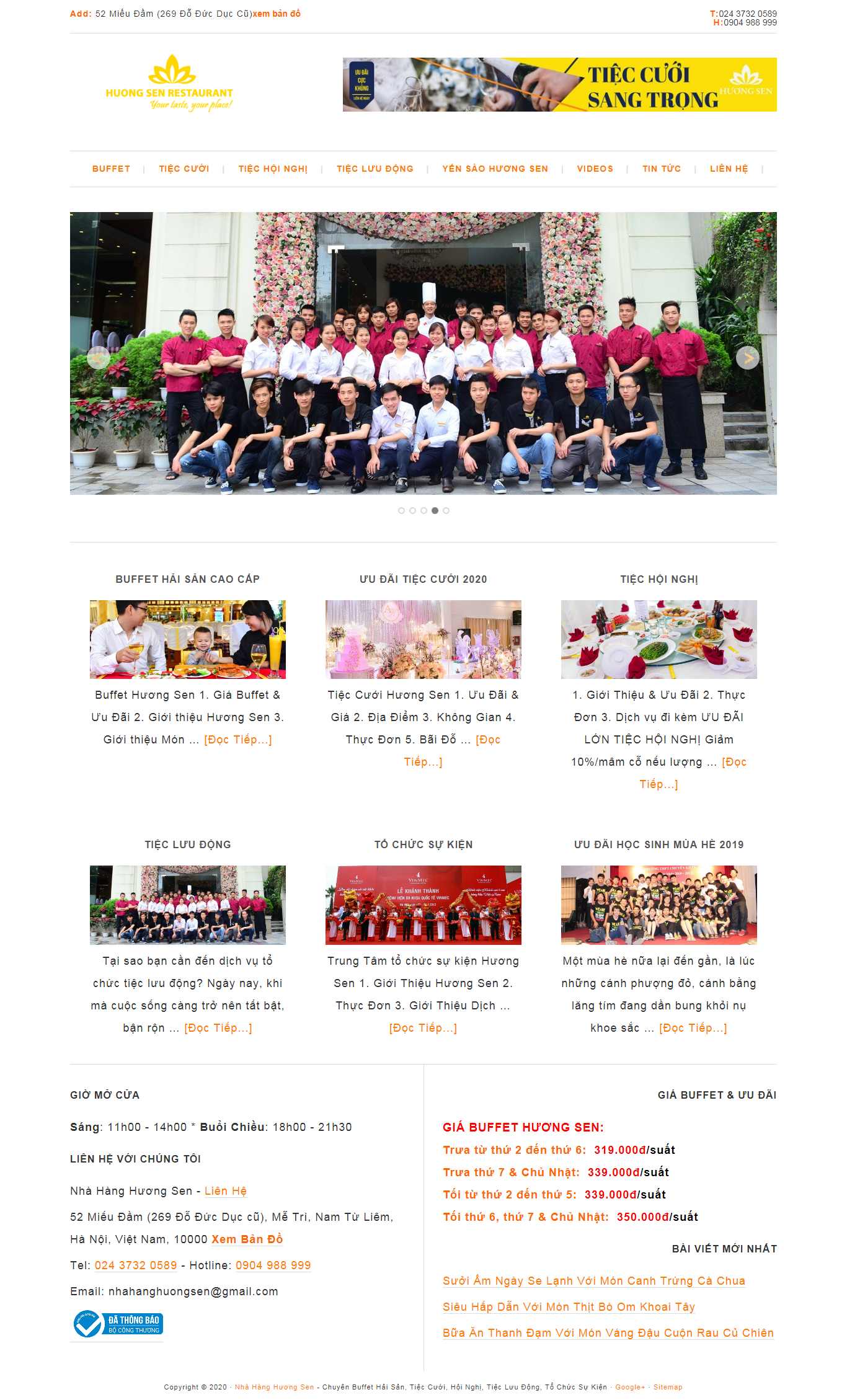Thiết kế Website đặt tiệc buffet - nhahanghuongsen.com.vn - VietWebGroup.Vn
