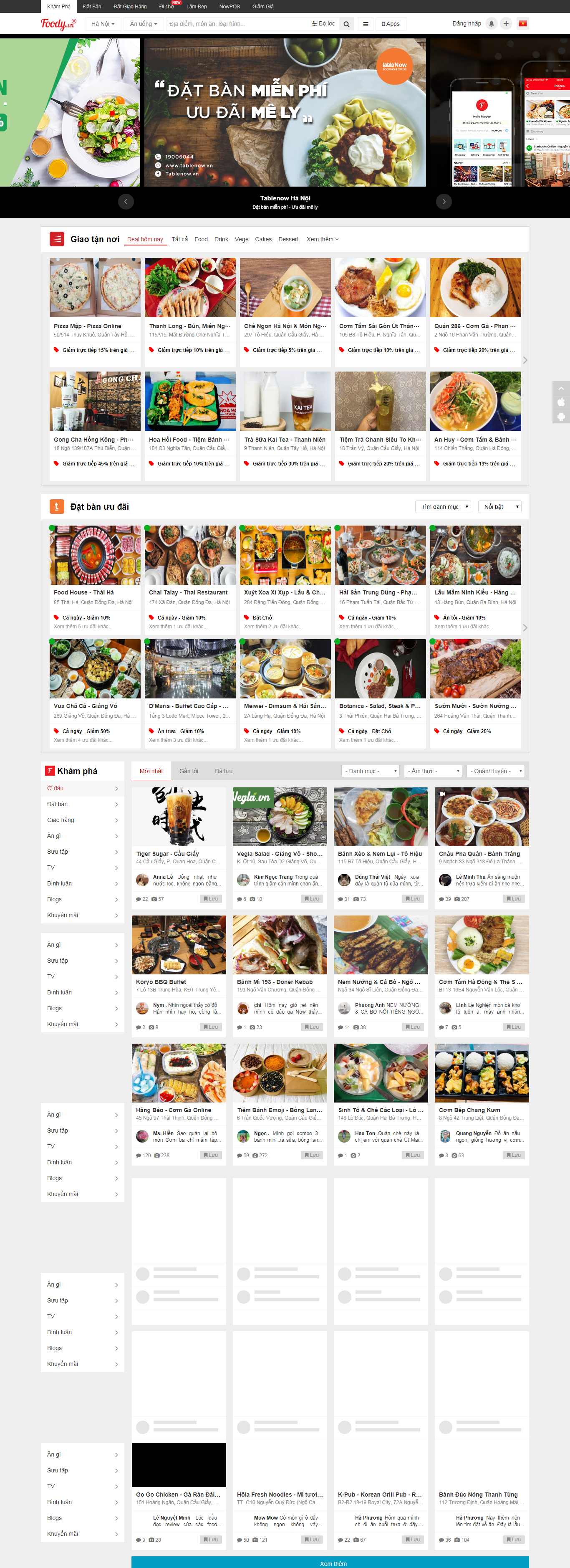 Thiết kế Website đặt tiệc buffet - www.foody.vn - VietWebGroup.Vn