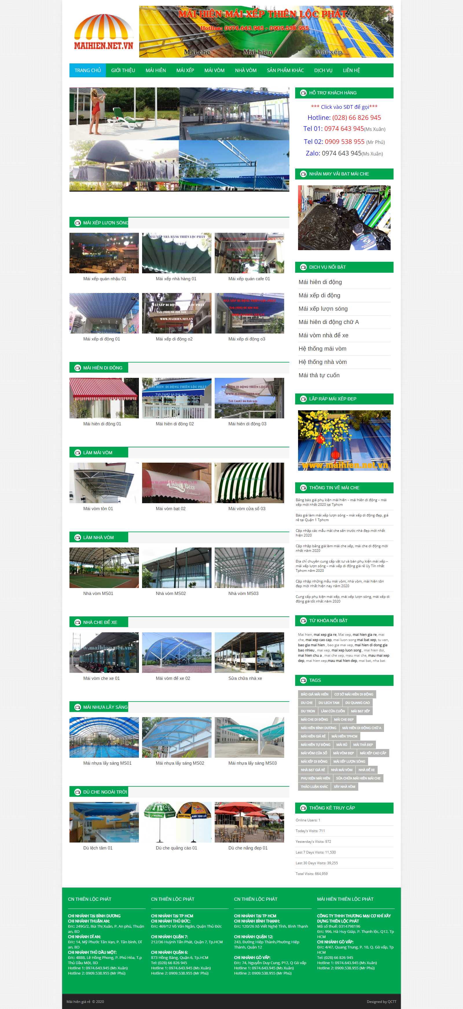 Thiết kế Website mái che di động - www.maihien.net.vn - VietWebGroup.Vn