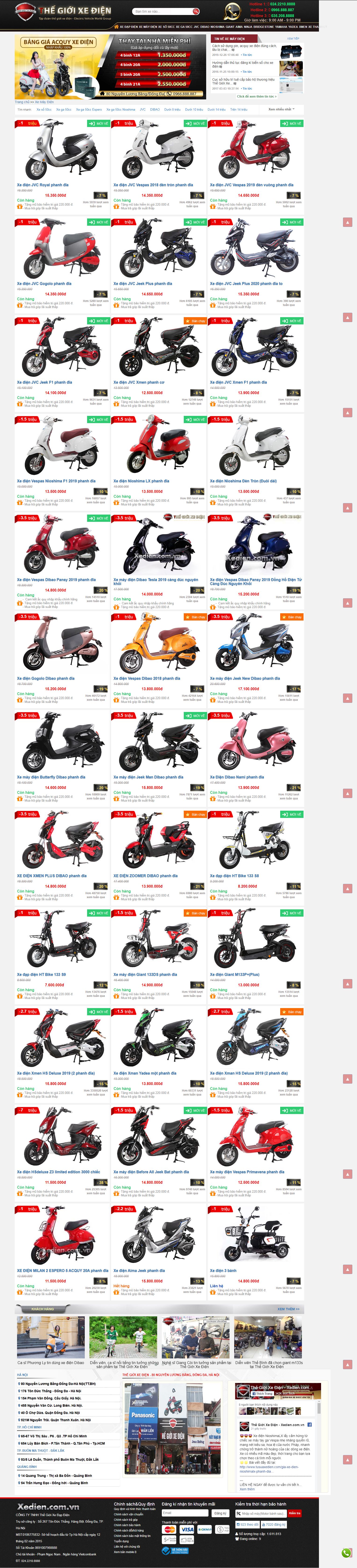 Thiết kế Website xe điện - xedien.com.vn - VietWebGroup.Vn