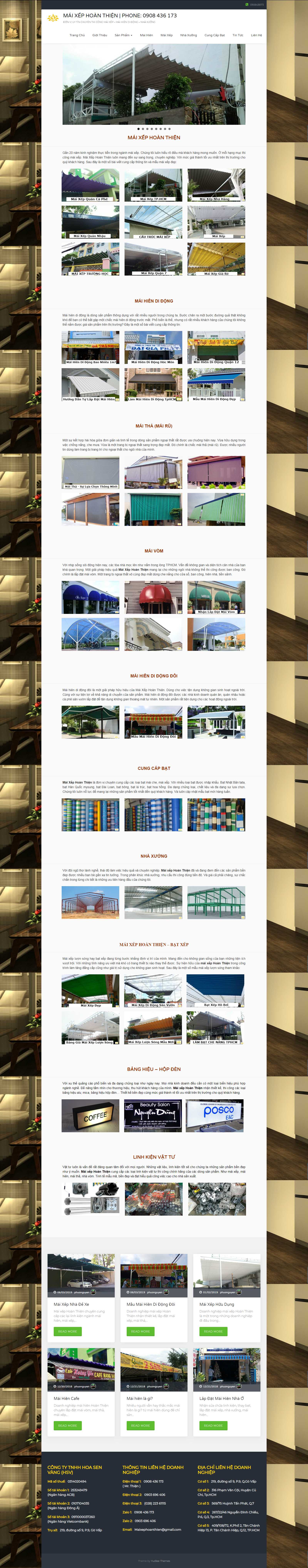 Thiết kế Website mái che di động - maixephoanthien.vn - VietWebGroup.Vn