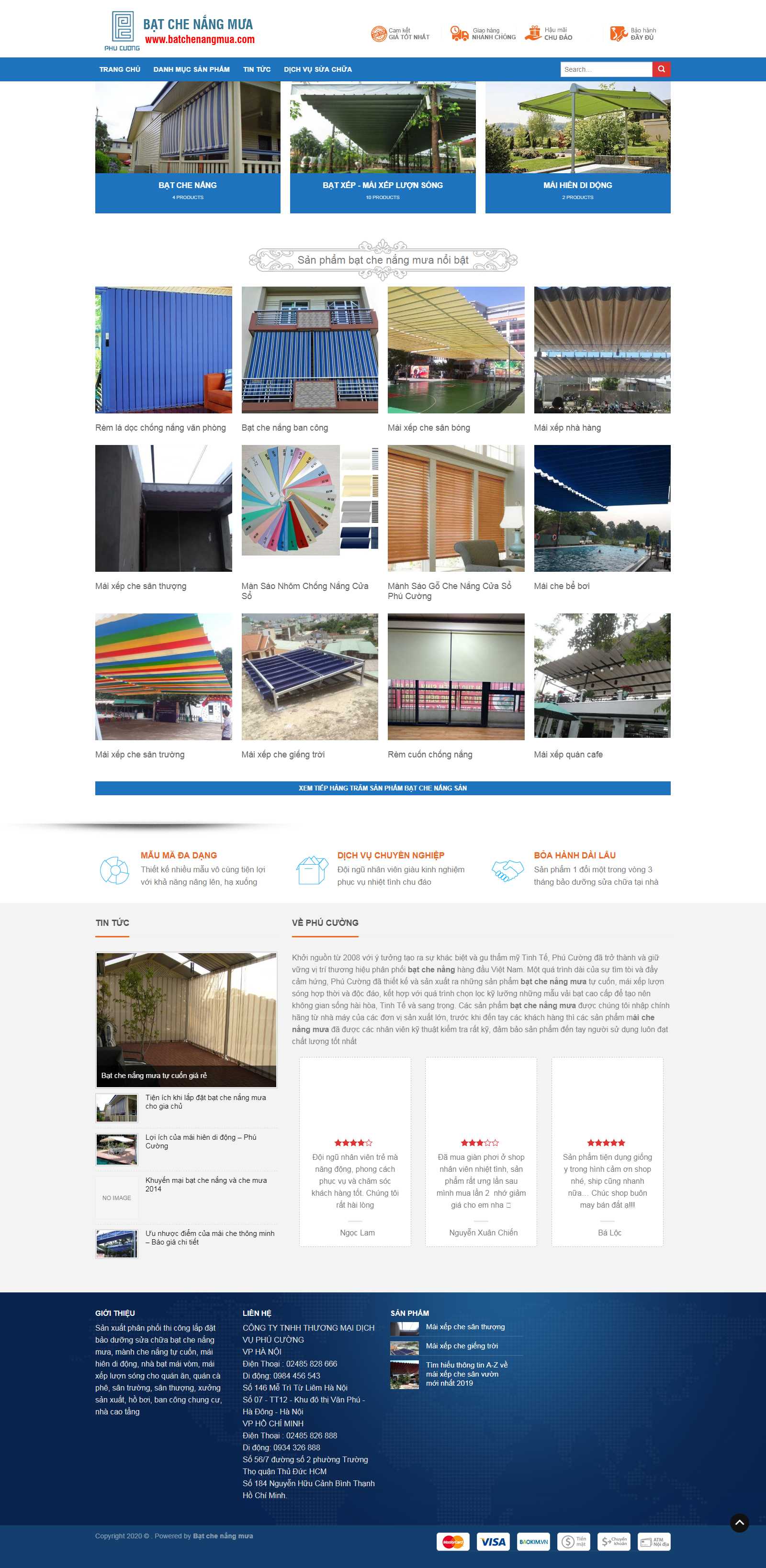 Thiết kế Website mái che di động - batchenangmua.com - VietWebGroup.Vn