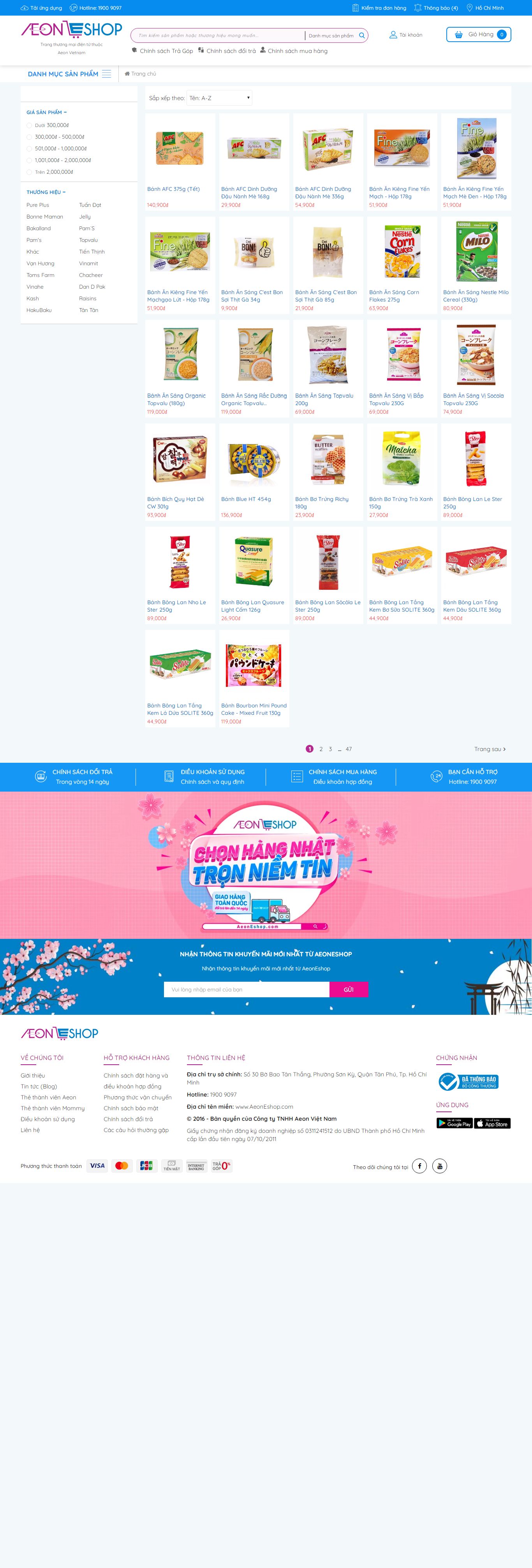 Thiết kế Website bánh kẹo - aeoneshop.com - VietWebGroup.Vn