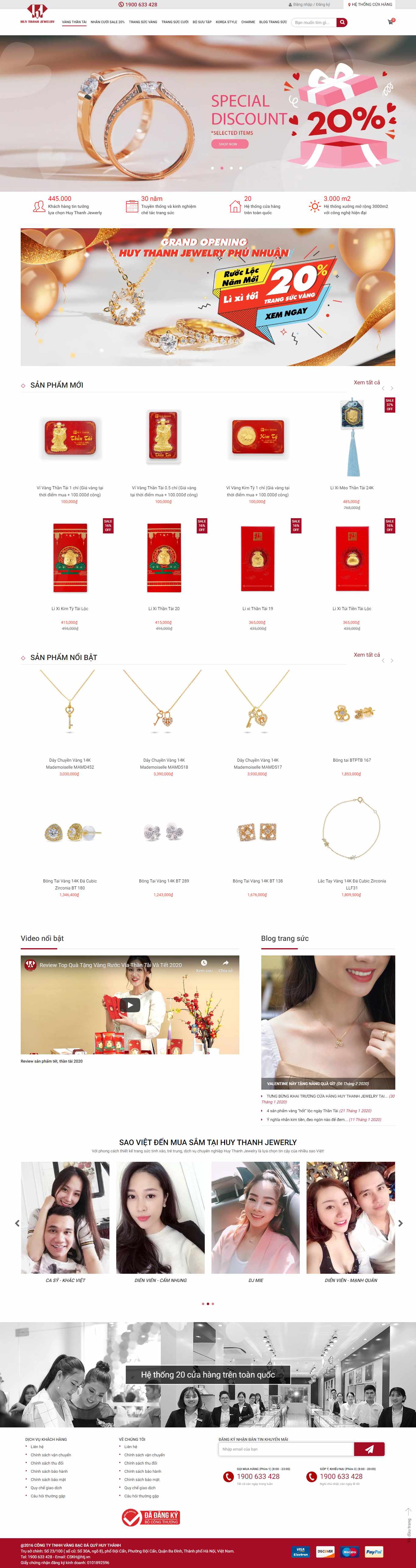 Thiết kế Website trang sức - huythanhjewelry.vn - VietWebGroup.Vn