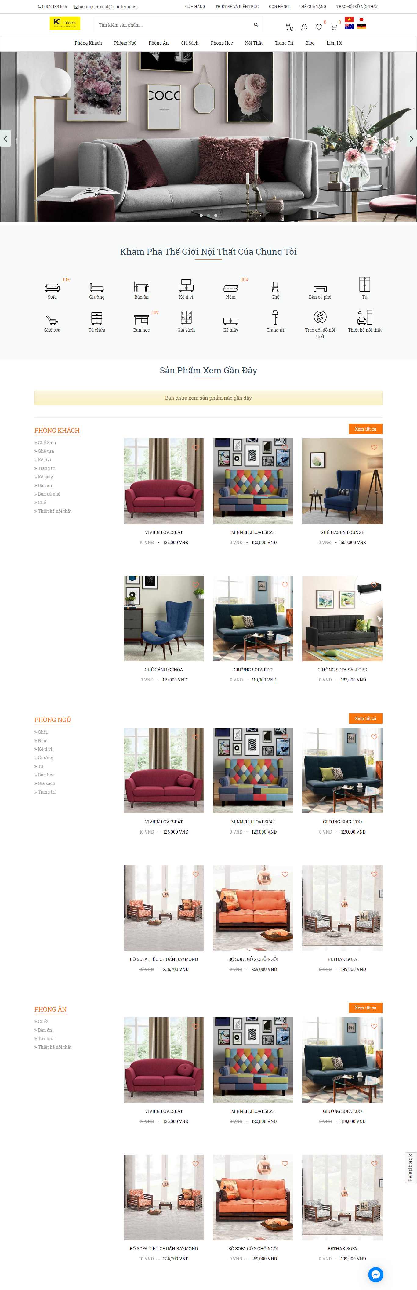 Thiết kế Website nội thất - k-interior.vn - VietWebGroup.Vn