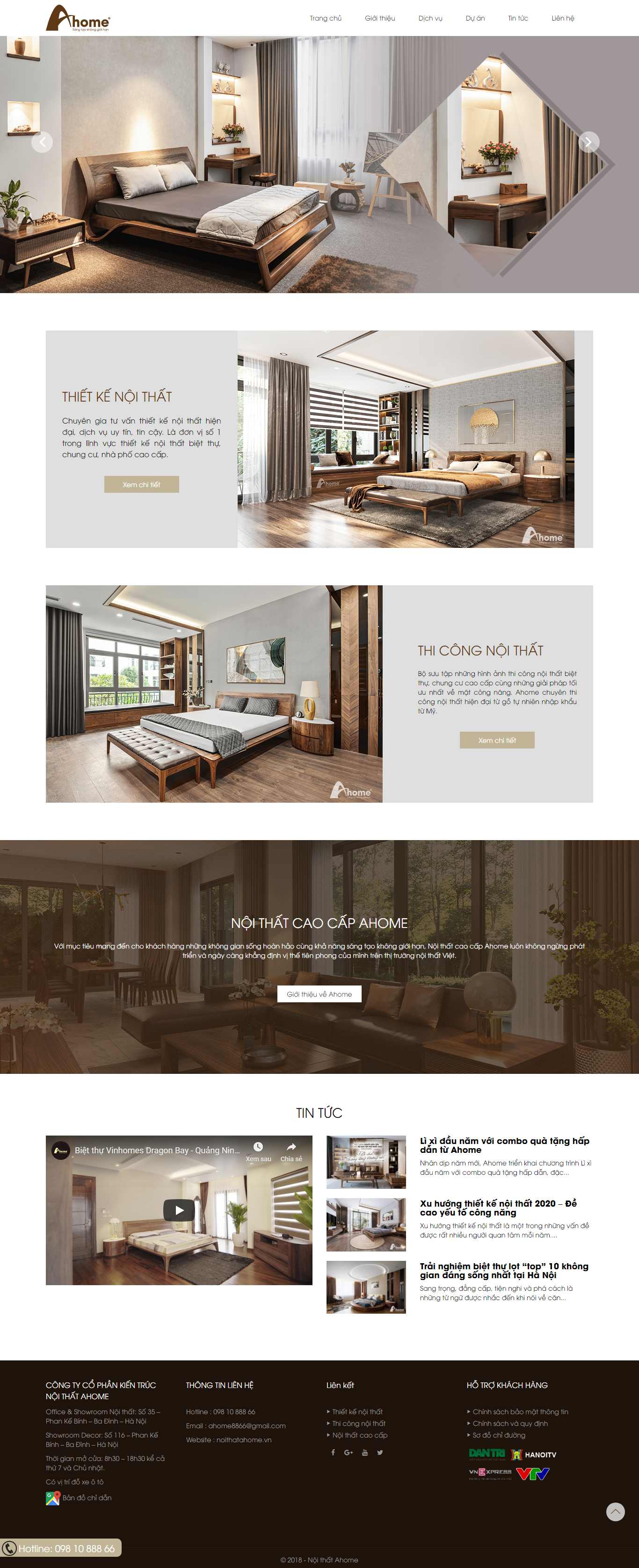 Thiết kế Website nội thất - noithatahome.vn - VietWebGroup.Vn