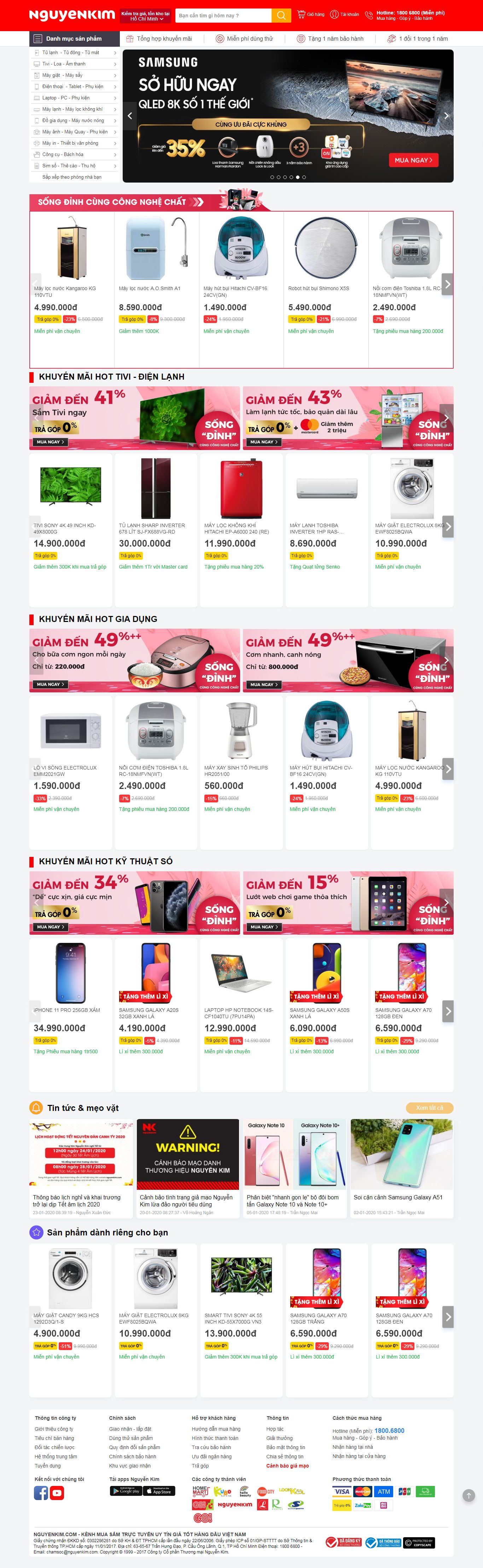 Thiết kế Website siêu thị điện máy - www.nguyenkim.com - VietWebGroup.Vn