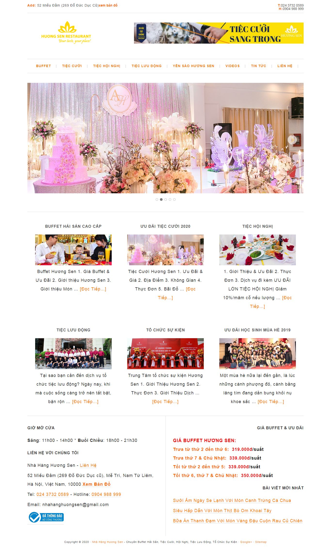 Thiết kế Website nhà hàng - nhahanghuongsen.com.vn - VietWebGroup.Vn