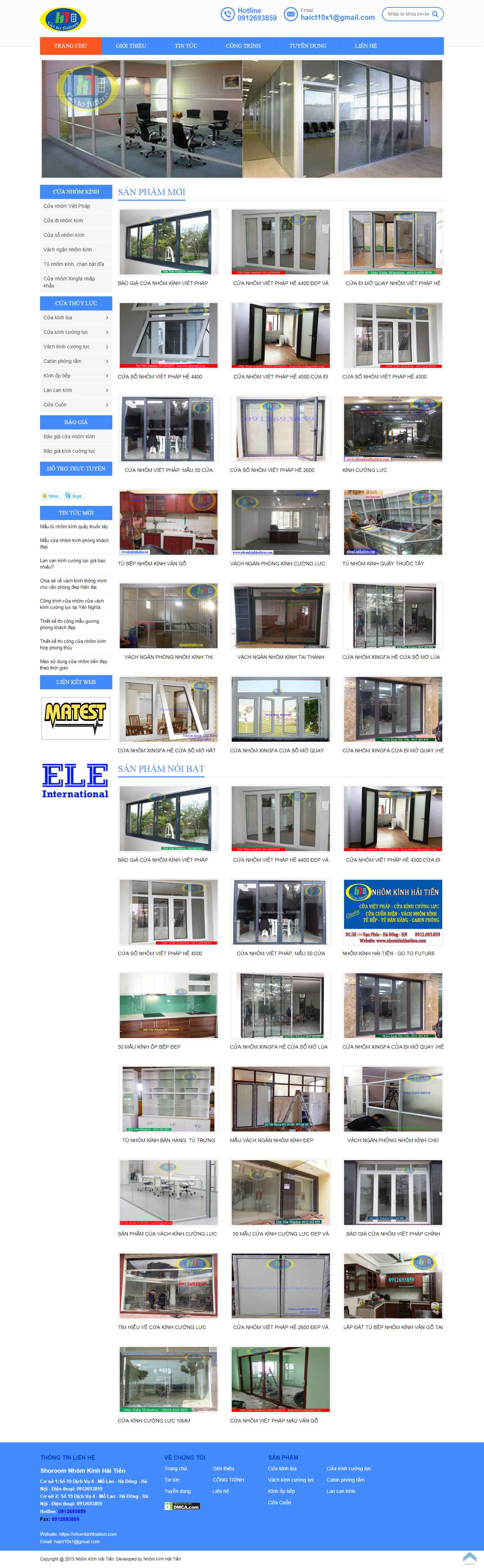 Thiết kế Website nhôm kính - nhomkinhhaitien.com - VietWebGroup.Vn