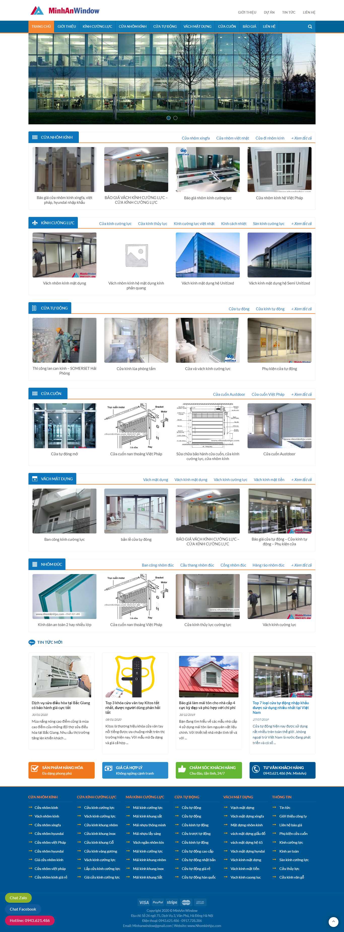 Thiết kế Website nhôm kính - nhomkinhjsc.com - VietWebGroup.Vn