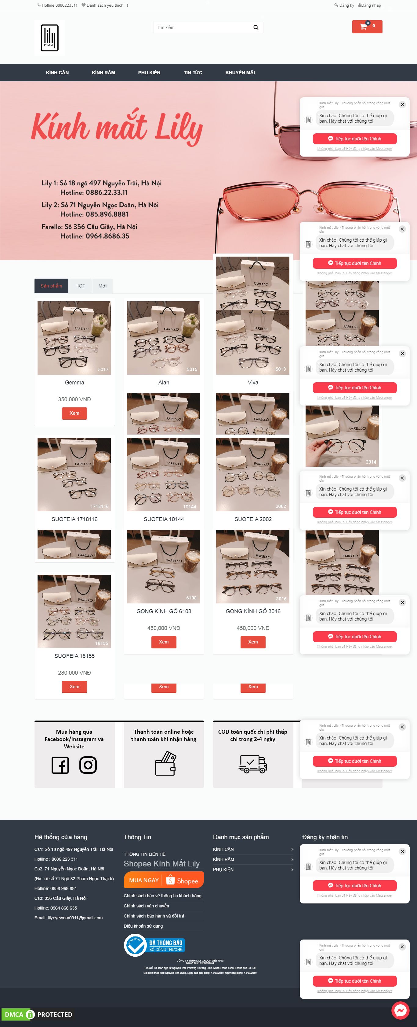 Thiết kế Website kính mắt - kinhmatlily.com - VietWebGroup.Vn