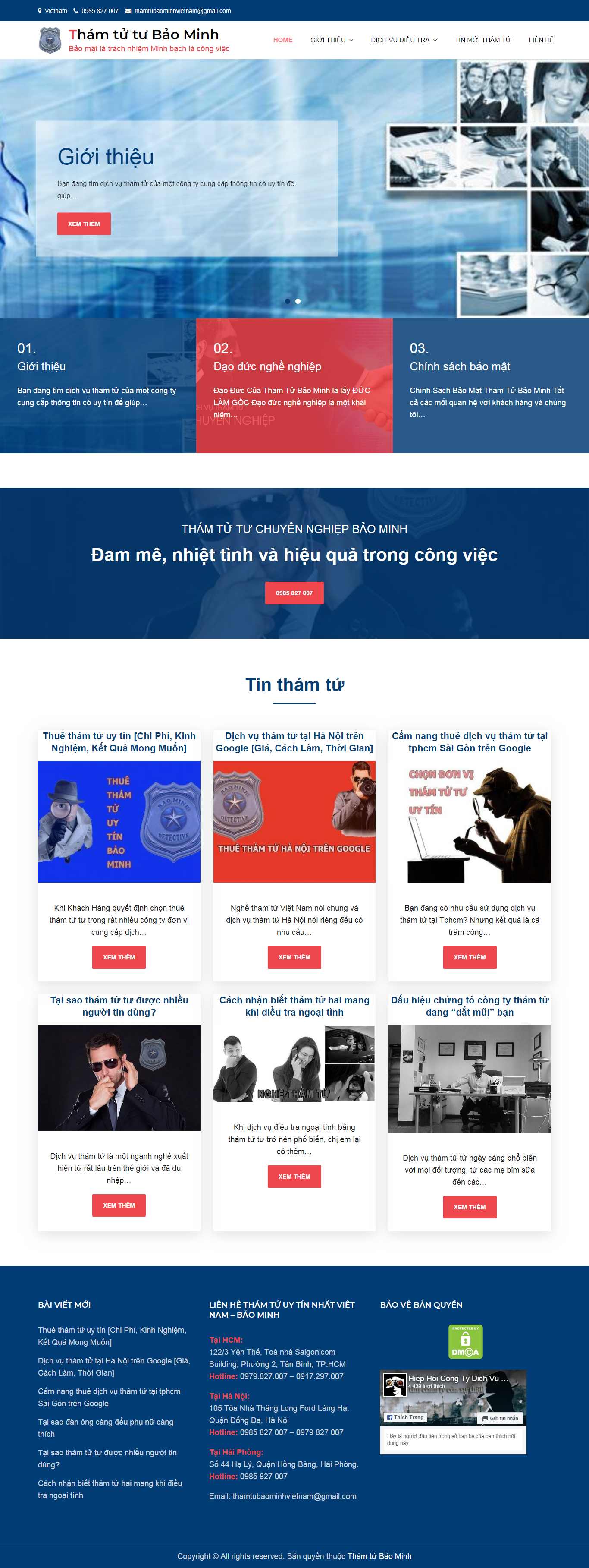 Thiết kế Website thám tử - thuethamtuuytin.com - VietWebGroup.Vn