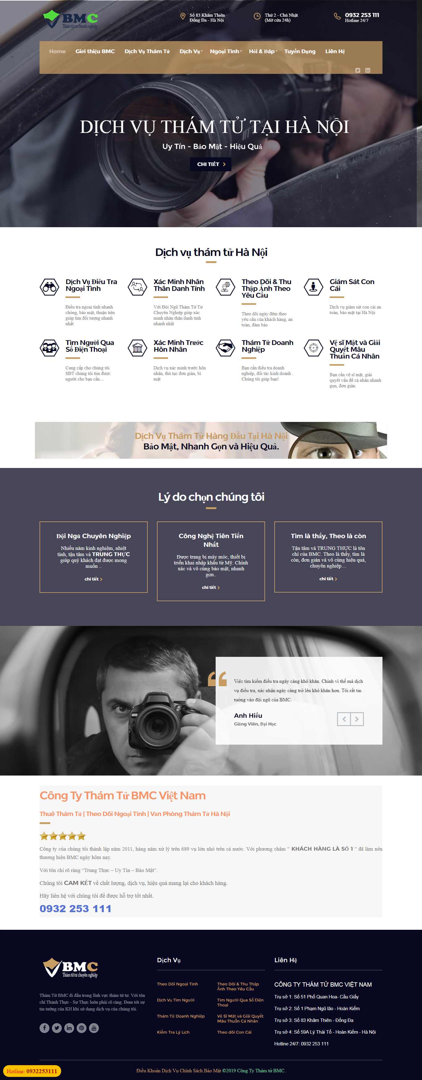 Thiết kế Website thám tử - thamtutaihanoi.vn - VietWebGroup.Vn