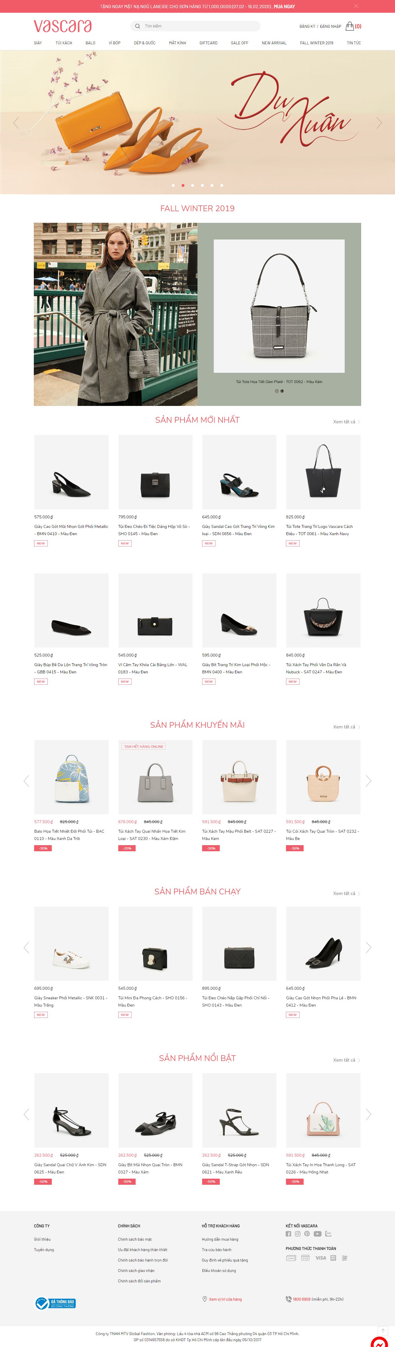 Thiết kế Website túi xách - www.vascara.com - VietWebGroup.Vn