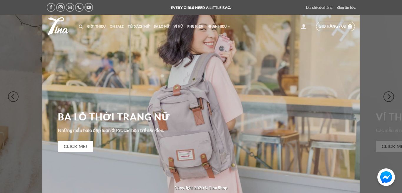 Thiết kế Website túi xách - tina.shop - VietWebGroup.Vn