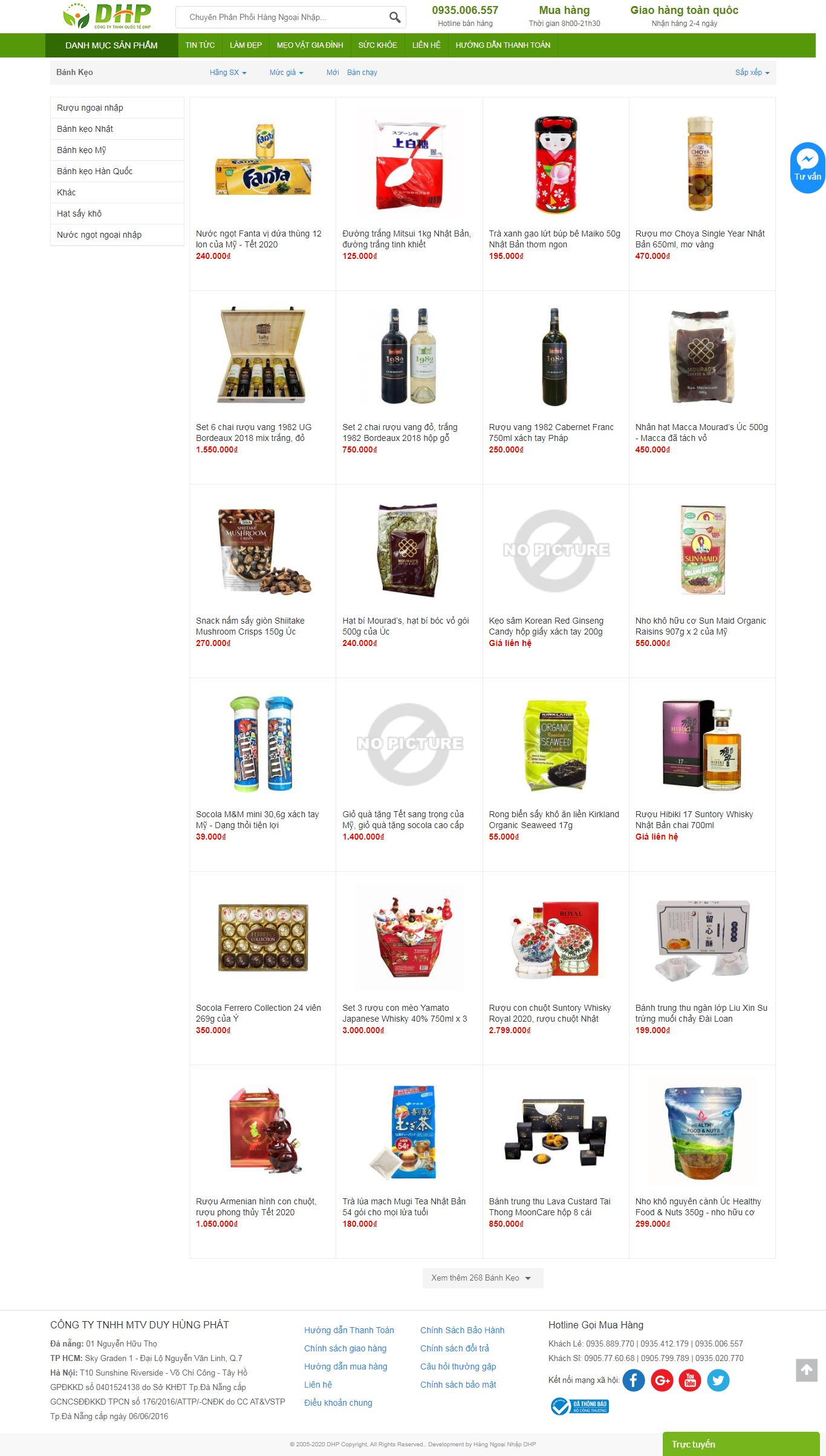 Thiết kế Website bánh kẹo - www.hangngoainhap.com.vn - VietWebGroup.Vn