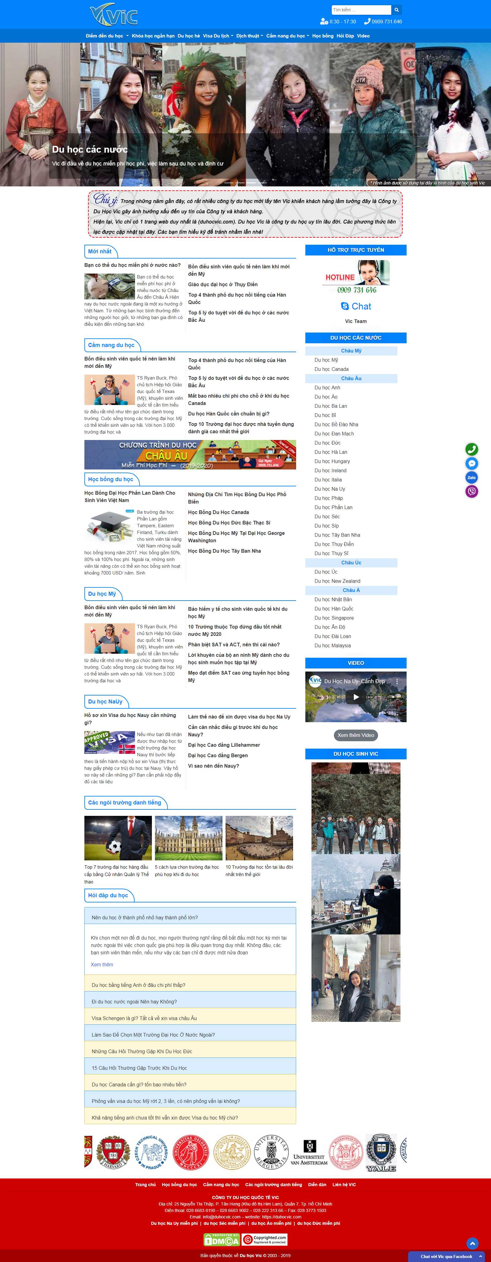 Thiết kế Website du học - duhocvic.com - VietWebGroup.Vn