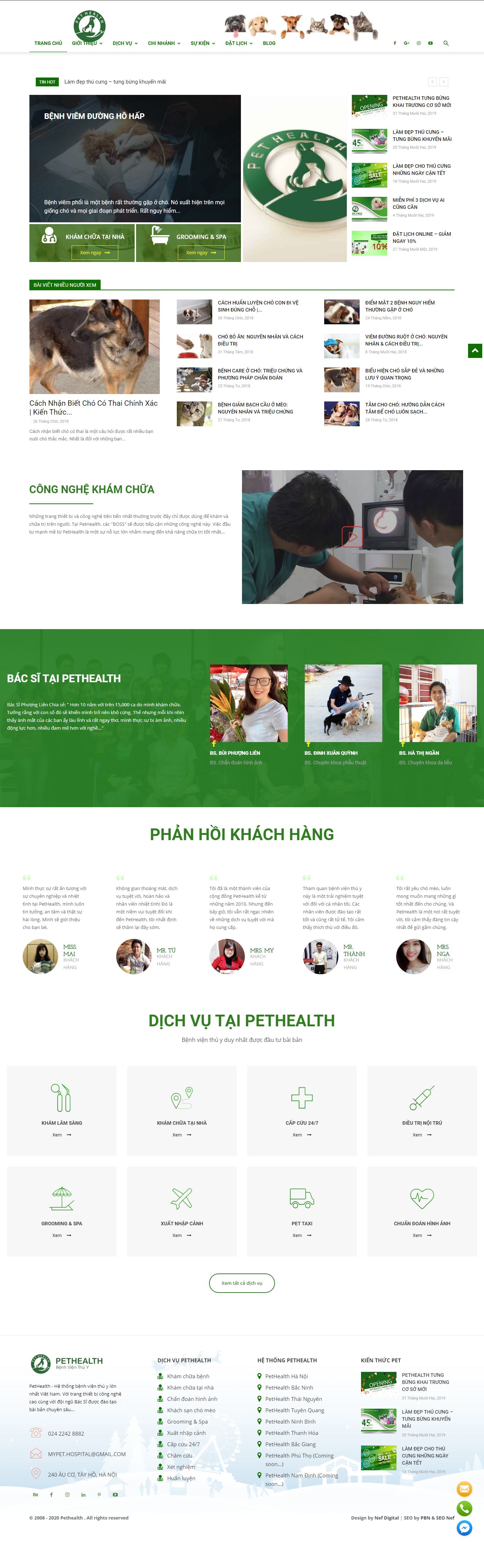 Thiết kế Website dịch vụ thú y - pethealth.vn - VietWebGroup.Vn