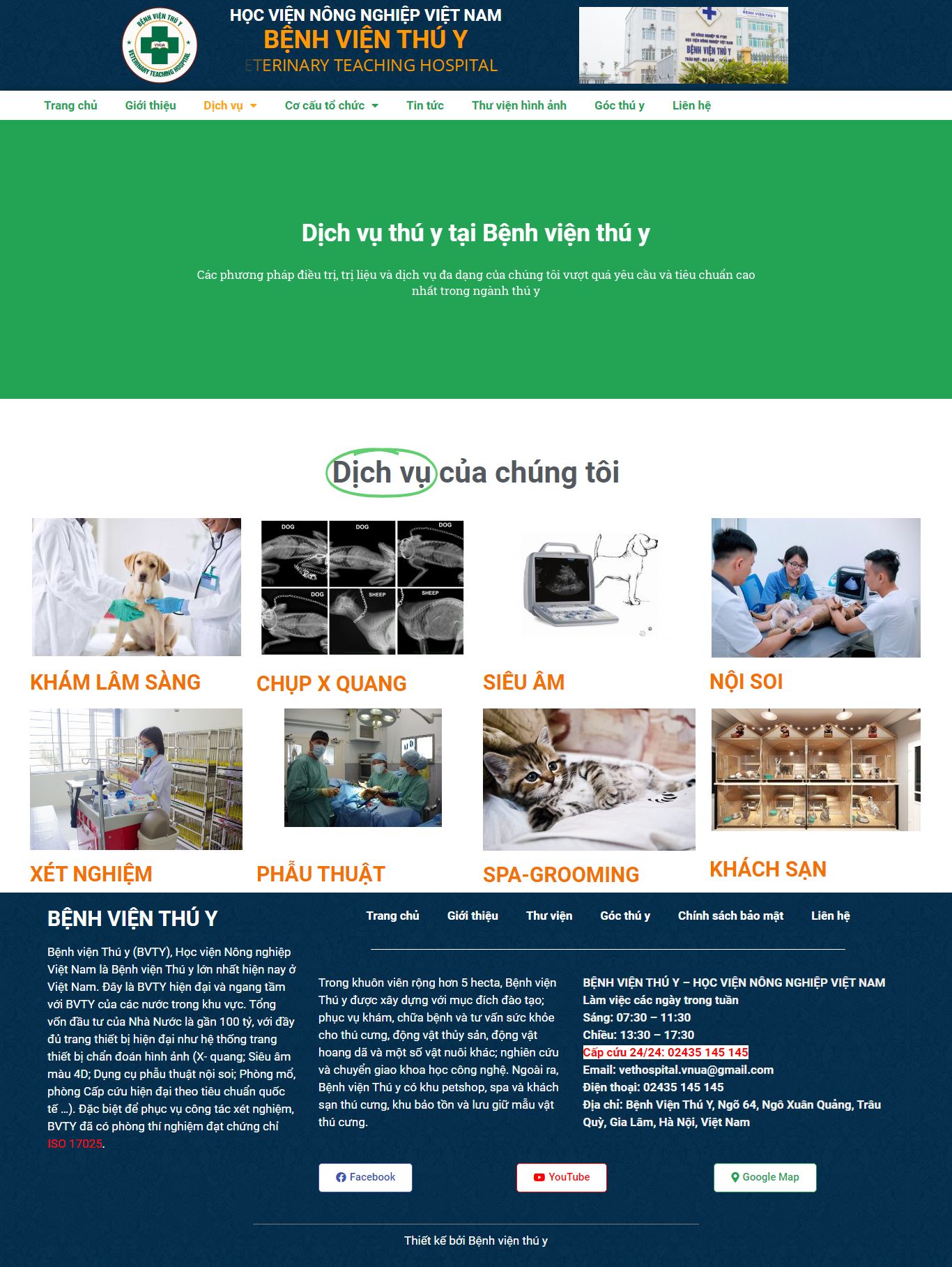 Thiết kế Website dịch vụ thú y - vethospital.vnua.edu.vn - VietWebGroup.Vn