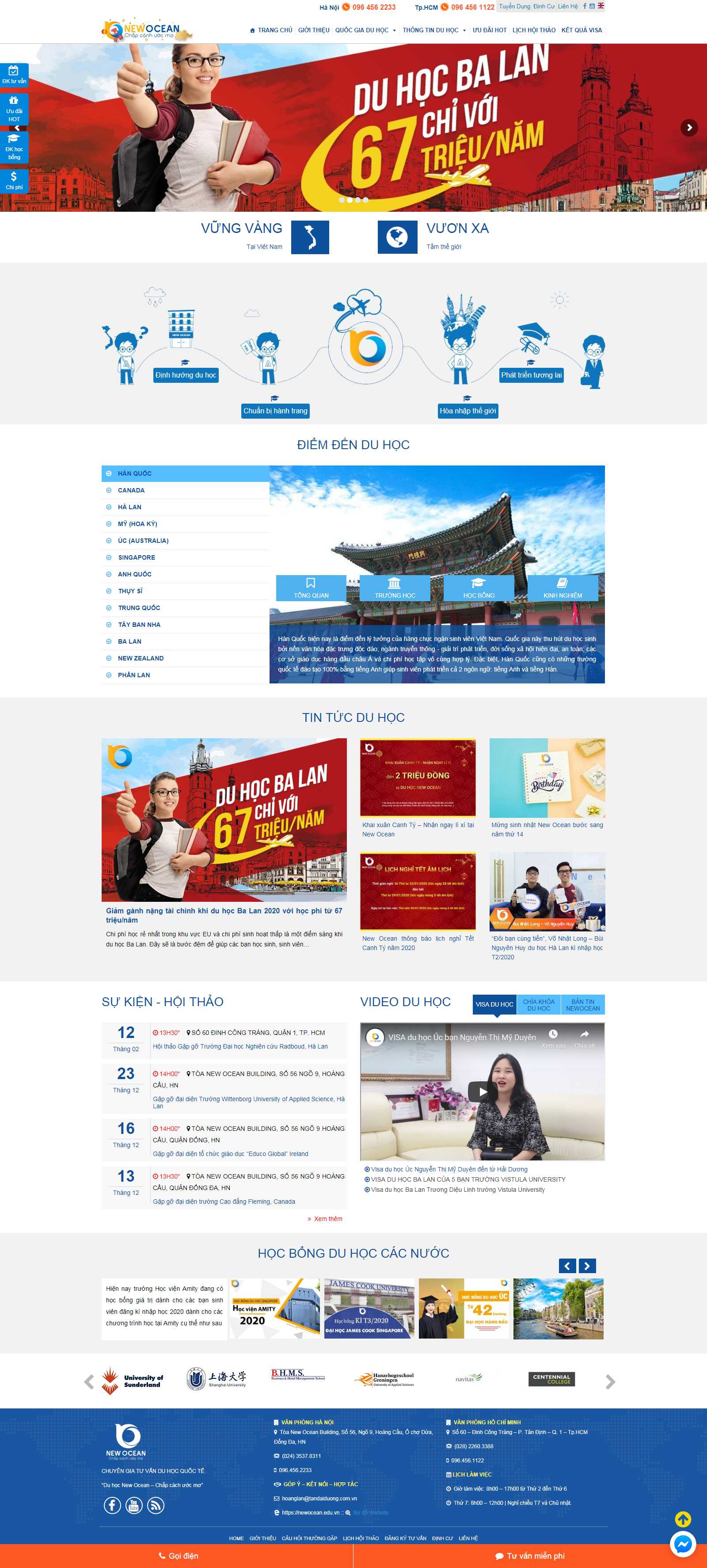 Thiết kế Website du học - newocean.edu.vn - VietWebGroup.Vn